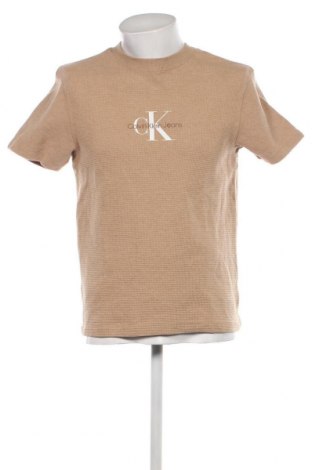 Мъжка тениска Calvin Klein Jeans, Размер M, Цвят Бежов, Цена 68,00 лв.