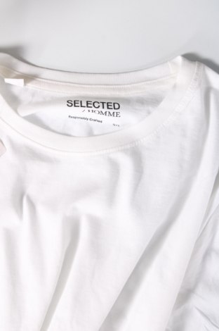 Męski T-shirt Selected Homme, Rozmiar L, Kolor Biały, Cena 63,33 zł