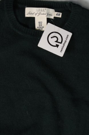 Pánský svetr  H&M L.O.G.G., Velikost XS, Barva Zelená, Cena  134,00 Kč