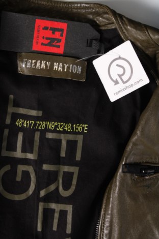 Pánska kožená bunda  Freaky Nation, Veľkosť L, Farba Zelená, Cena  174,28 €