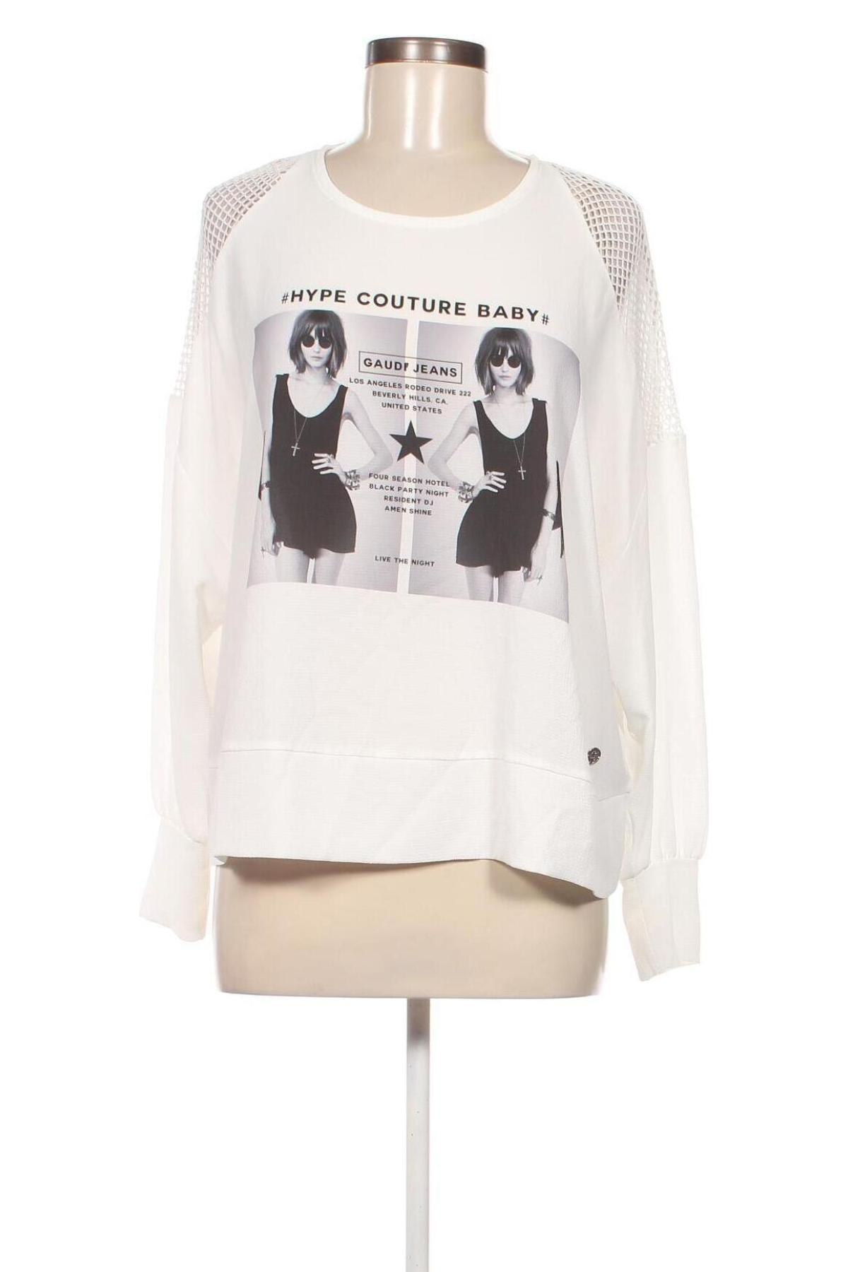Γυναικεία μπλούζα Gaudi Jeans, Μέγεθος M, Χρώμα Λευκό, Τιμή 10,52 €