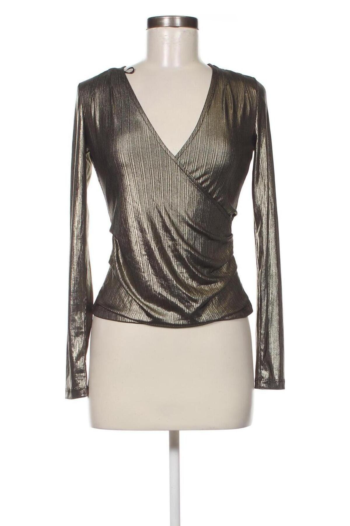 Дамска блуза Gina Tricot, Размер S, Цвят Златист, Цена 6,15 лв.