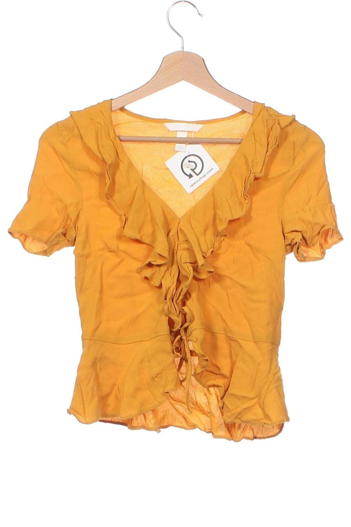 Дамска блуза H&M, Размер XXS, Цвят Жълт, Цена 5,32 лв.