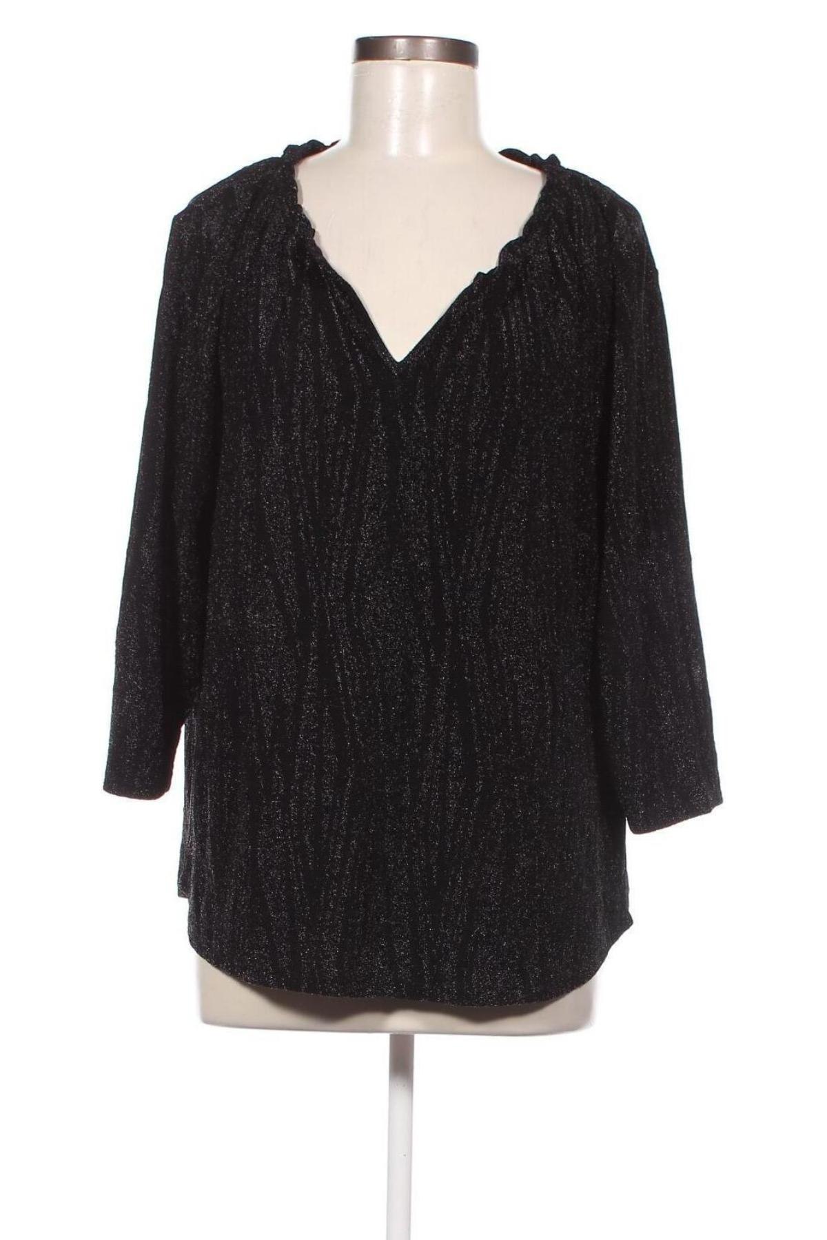 Γυναικεία μπλούζα Tom Tailor, Μέγεθος 3XL, Χρώμα Μαύρο, Τιμή 14,85 €