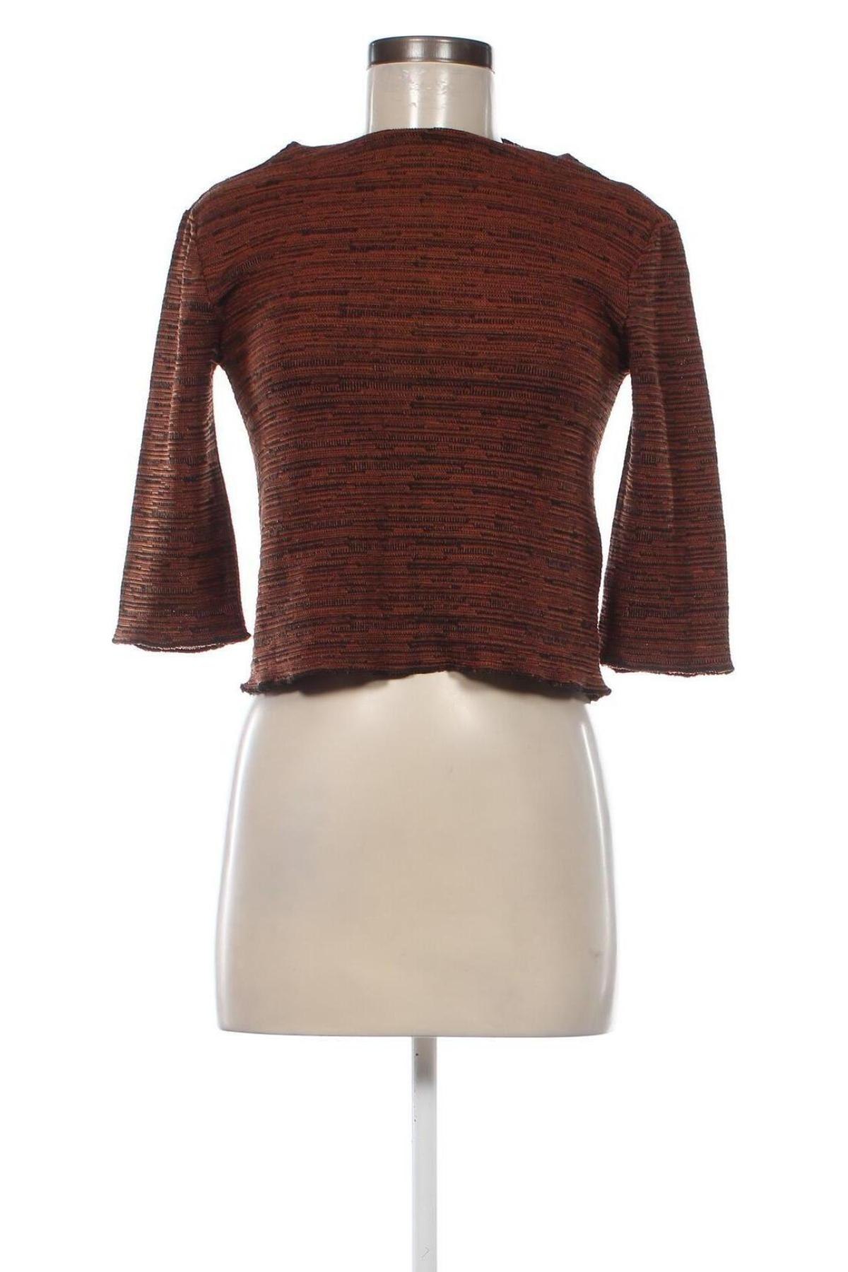 Дамска блуза Zara Trafaluc, Размер S, Цвят Кафяв, Цена 8,40 лв.