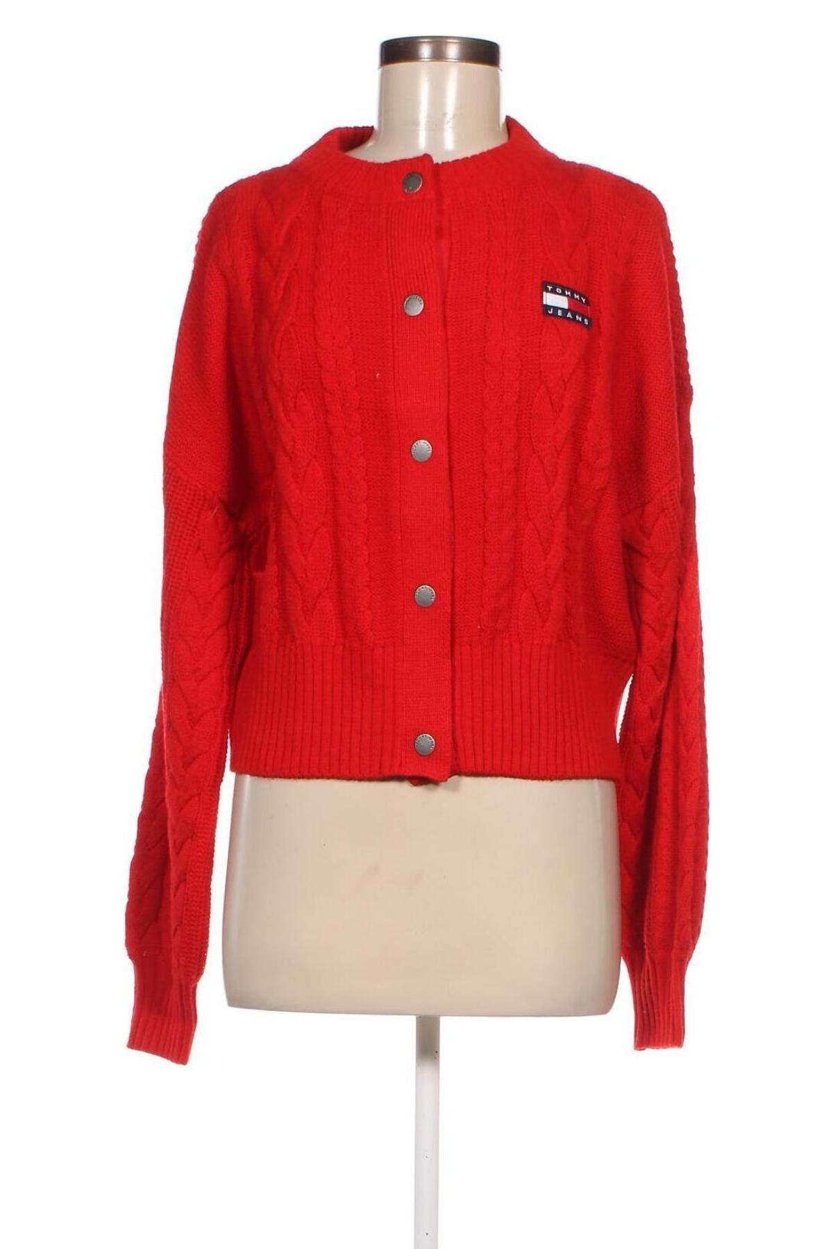 Damen Strickjacke Tommy Jeans, Größe S, Farbe Rot, Preis 49,23 €