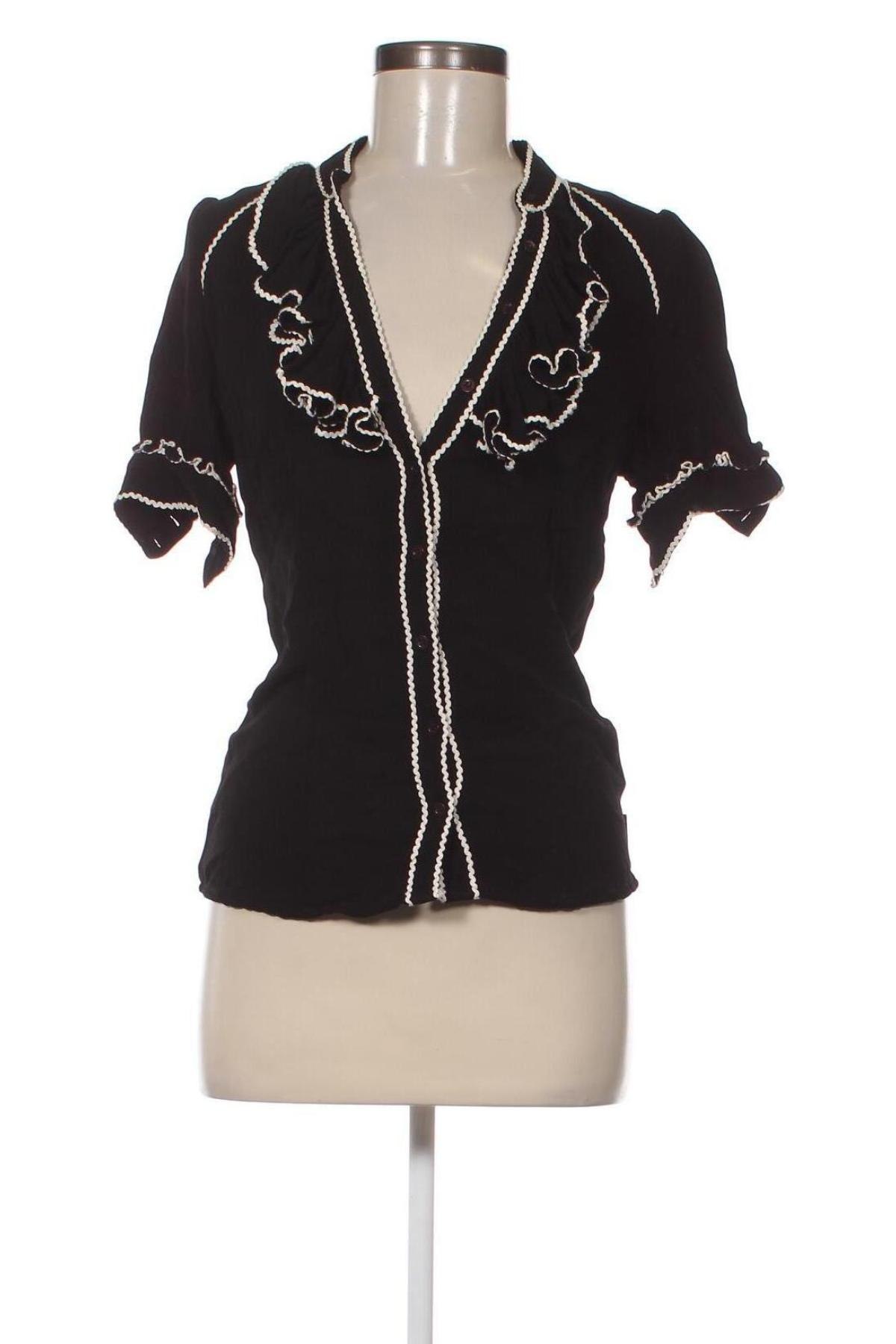 Γυναικείο πουκάμισο Dept, Μέγεθος XS, Χρώμα Μαύρο, Τιμή 13,00 €