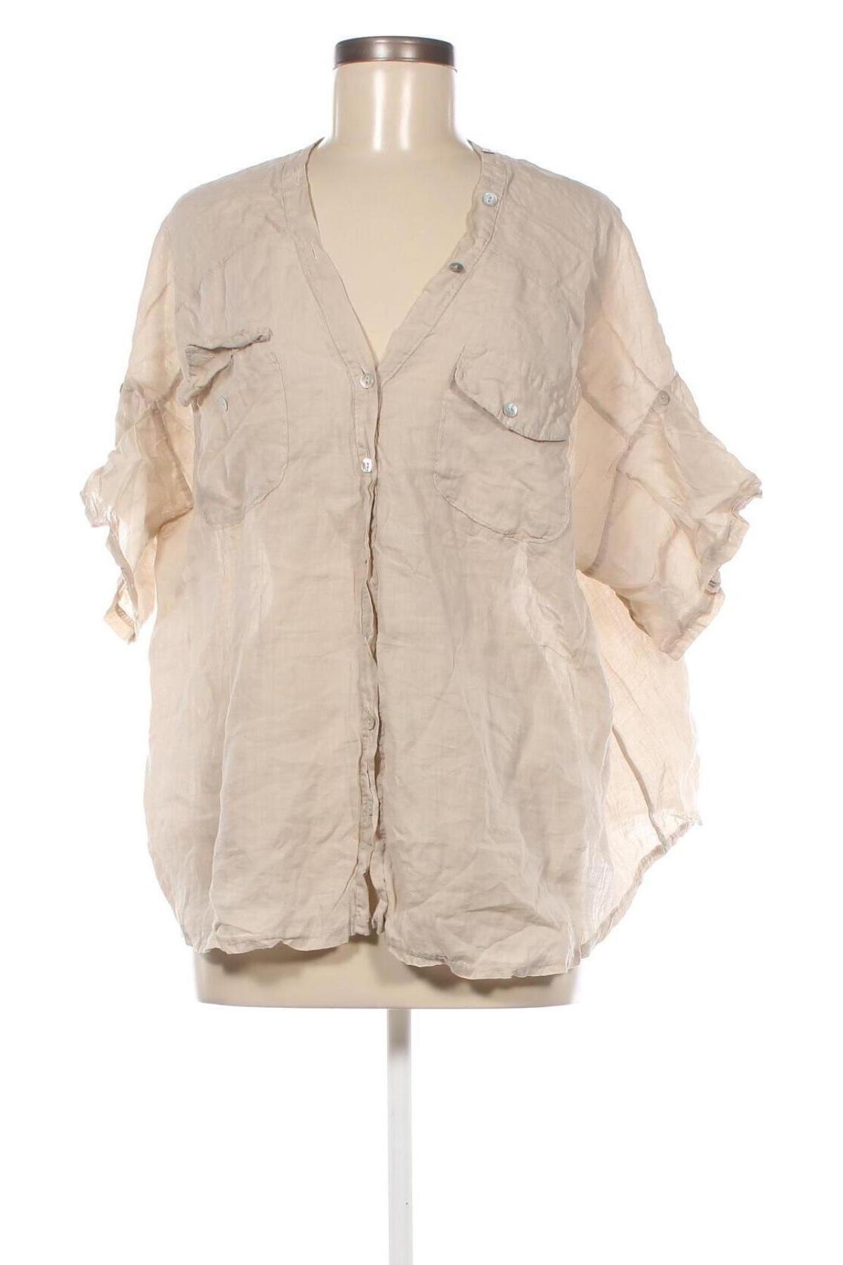 Γυναικείο πουκάμισο Made In Italy, Μέγεθος XL, Χρώμα  Μπέζ, Τιμή 15,46 €