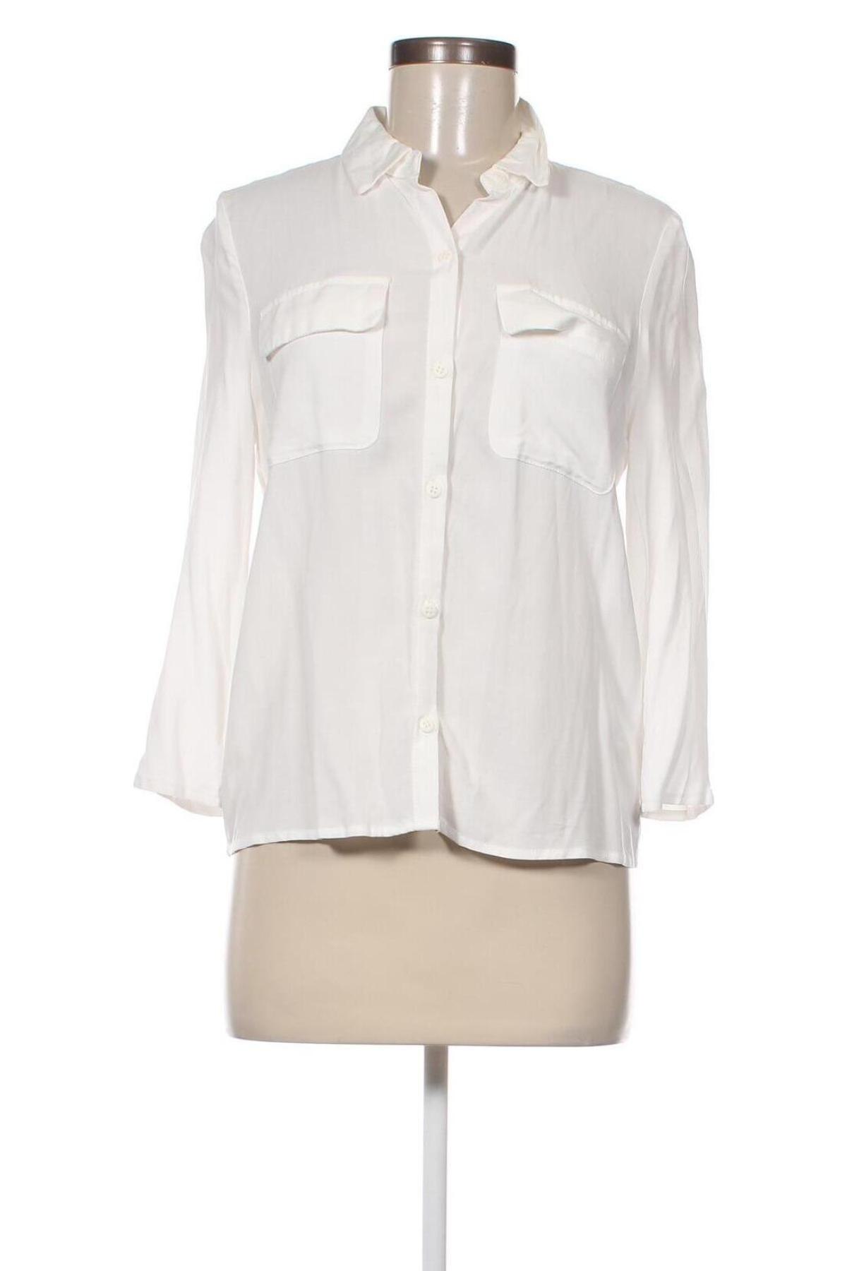 Дамска риза Pull&Bear, Размер S, Цвят Бял, Цена 15,84 лв.