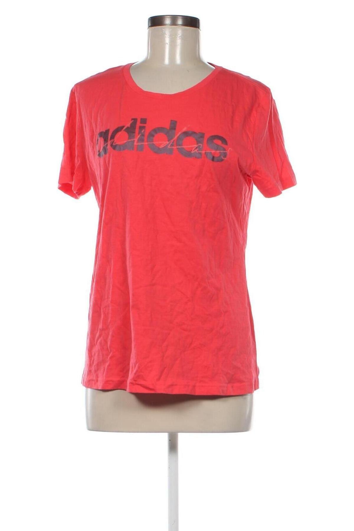 Γυναικείο t-shirt Adidas, Μέγεθος L, Χρώμα Κόκκινο, Τιμή 15,46 €