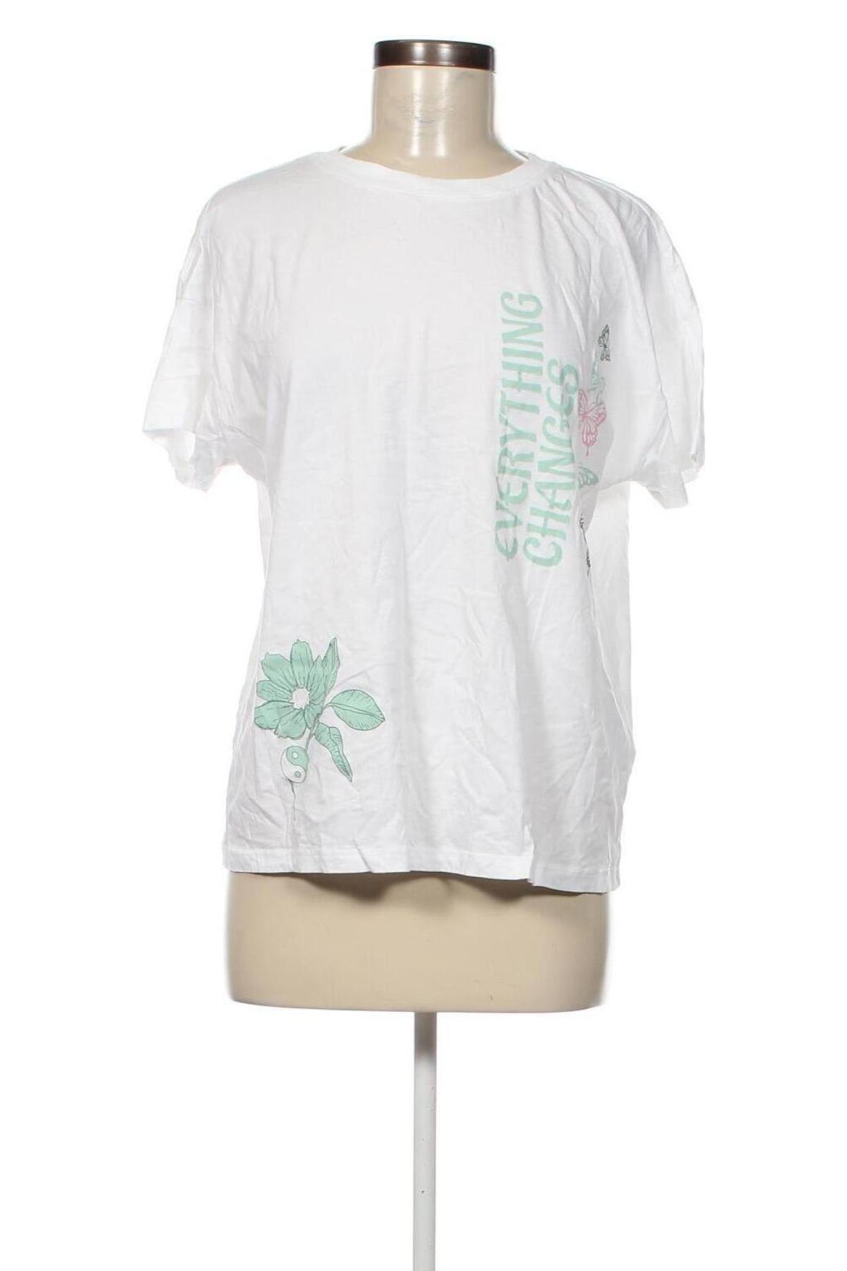 Γυναικείο t-shirt Clockhouse, Μέγεθος L, Χρώμα Λευκό, Τιμή 8,04 €