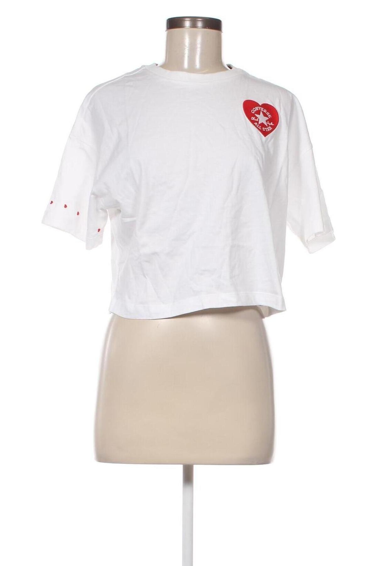 Γυναικείο t-shirt Converse, Μέγεθος XS, Χρώμα Λευκό, Τιμή 29,90 €
