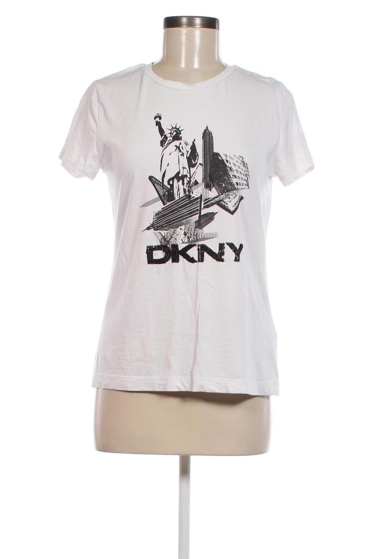 Γυναικείο t-shirt DKNY, Μέγεθος S, Χρώμα Λευκό, Τιμή 12,28 €