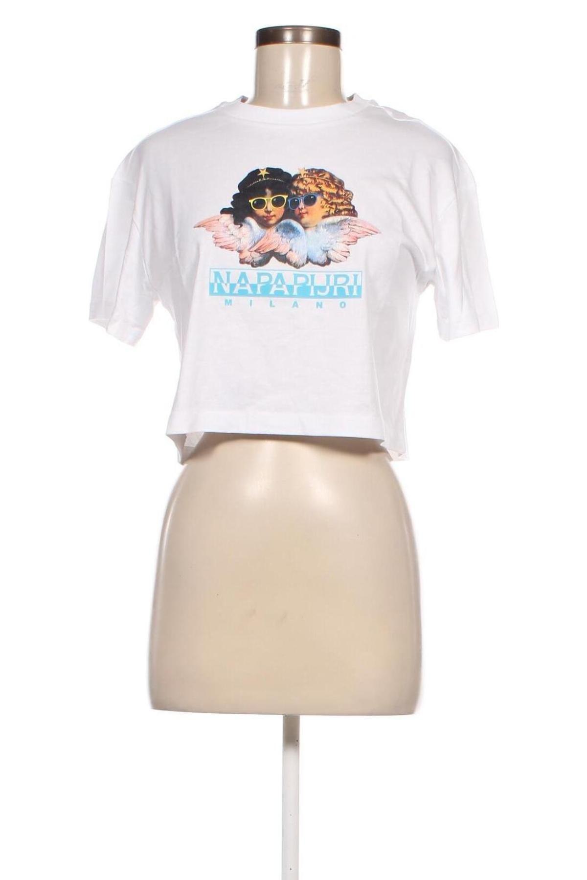 Дамска тениска Napapijri x Fiorucci, Размер XS, Цвят Бял, Цена 117,00 лв.