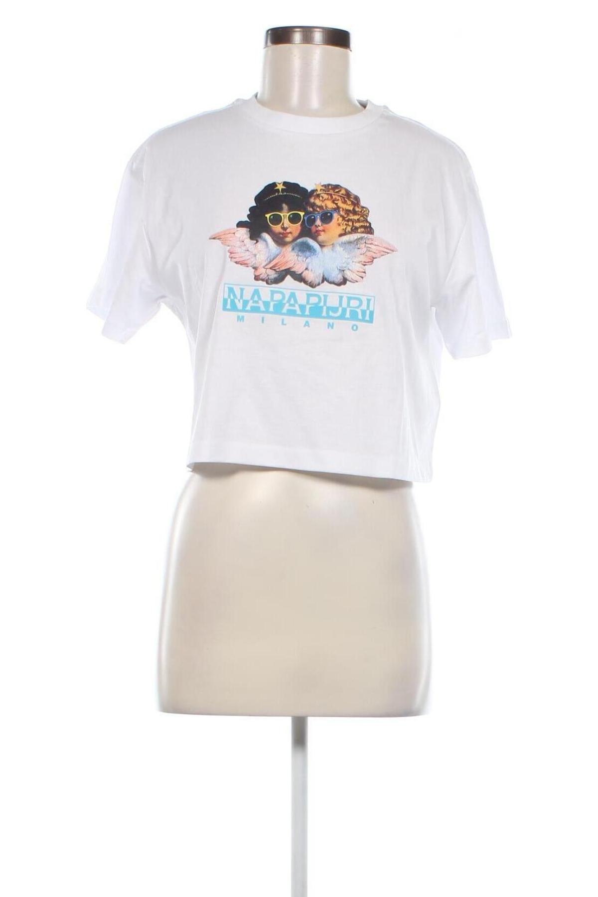 Дамска тениска Napapijri x Fiorucci, Размер S, Цвят Бял, Цена 201,75 лв.