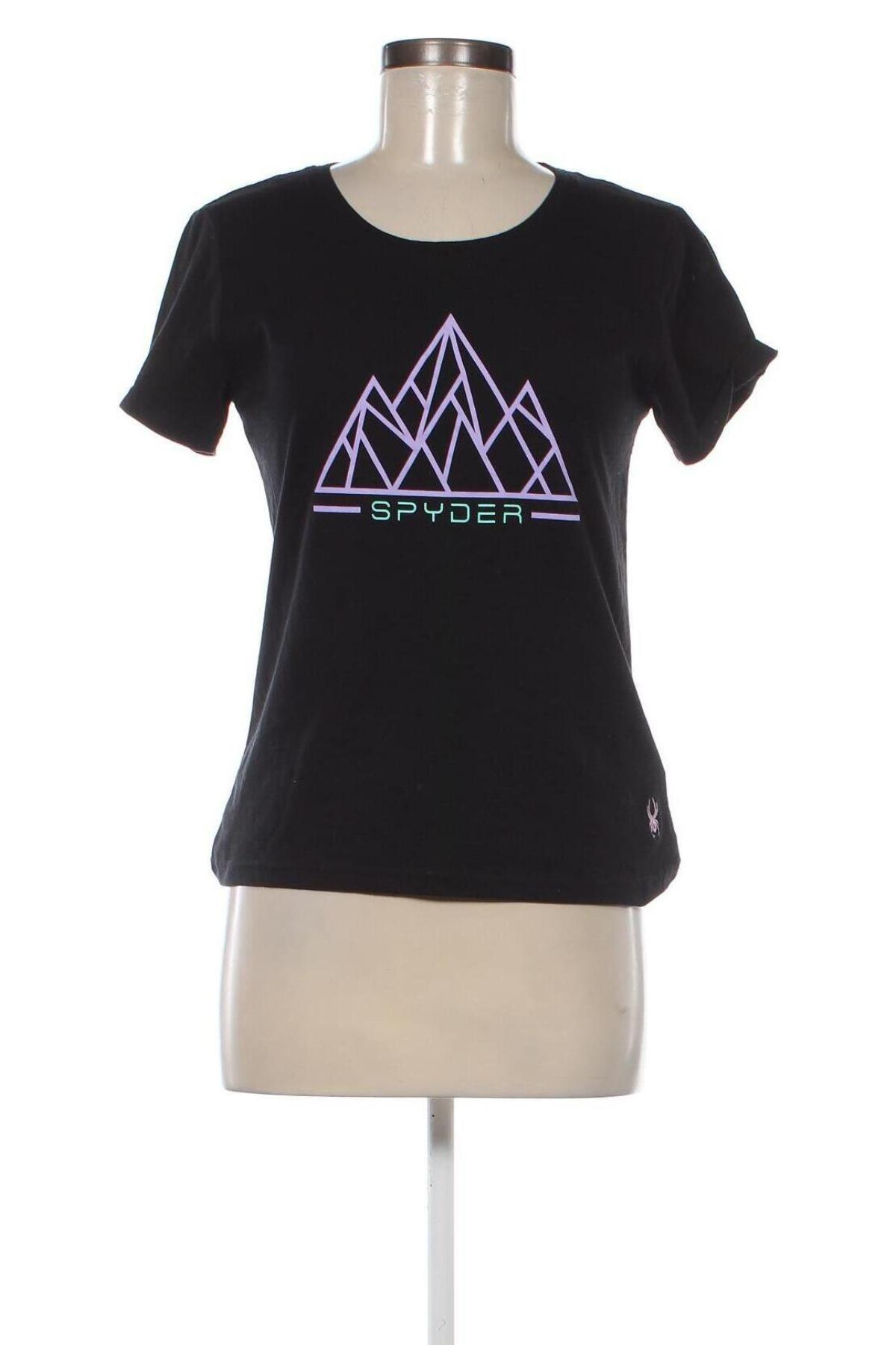 Γυναικείο t-shirt Spyder, Μέγεθος M, Χρώμα Μαύρο, Τιμή 12,23 €