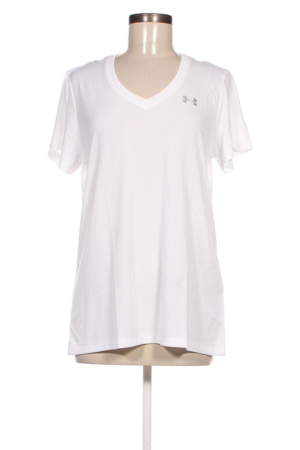 Γυναικείο t-shirt Under Armour, Μέγεθος L, Χρώμα Λευκό, Τιμή 25,42 €