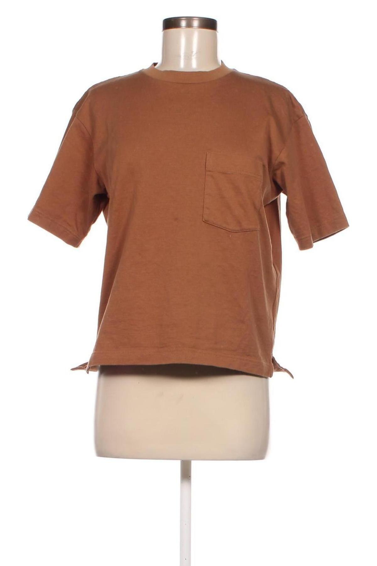 Damen T-Shirt Uniqlo, Größe S, Farbe Braun, Preis 8,57 €