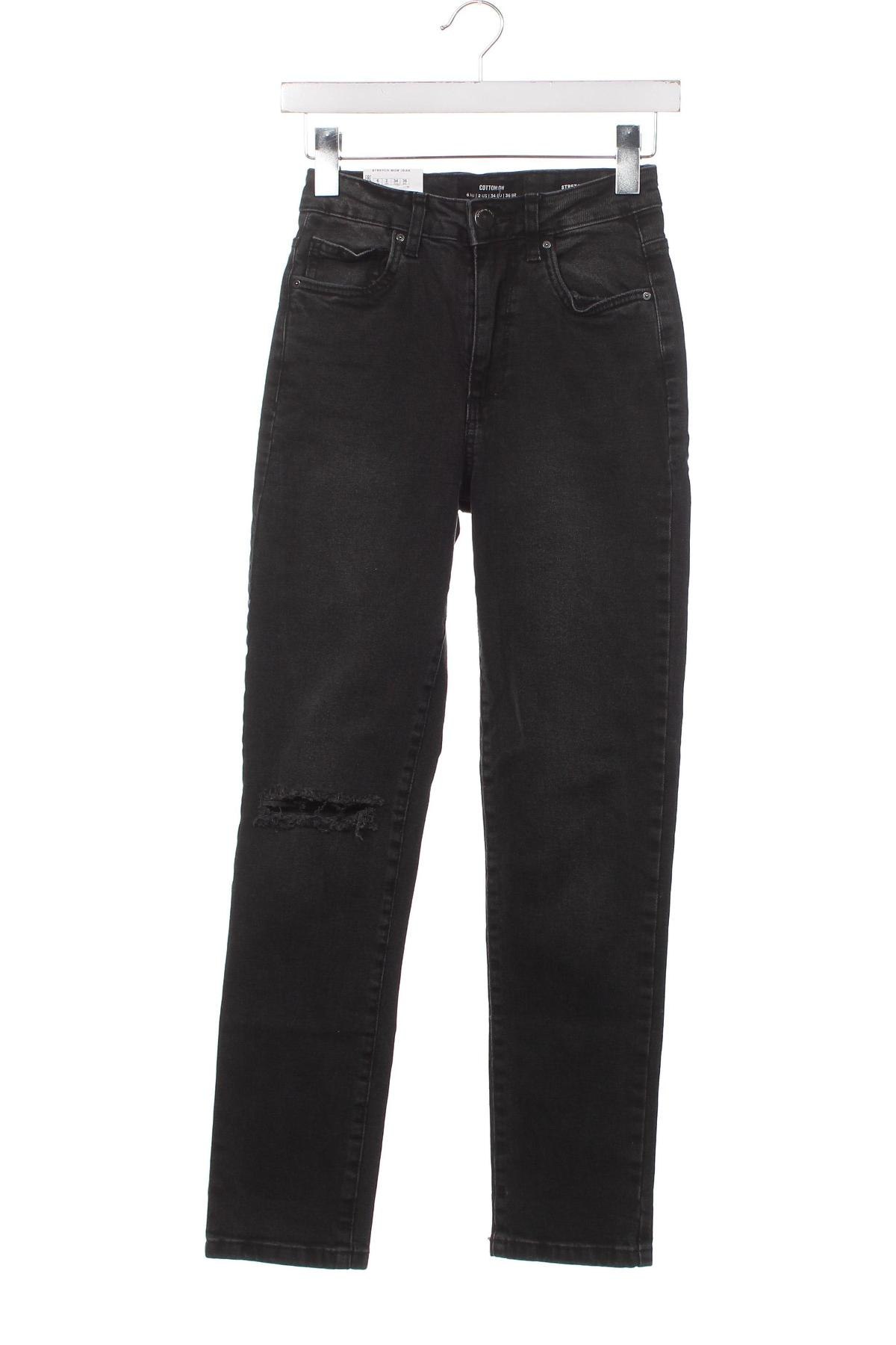 Damskie jeansy Cotton On, Rozmiar XS, Kolor Czarny, Cena 64,98 zł