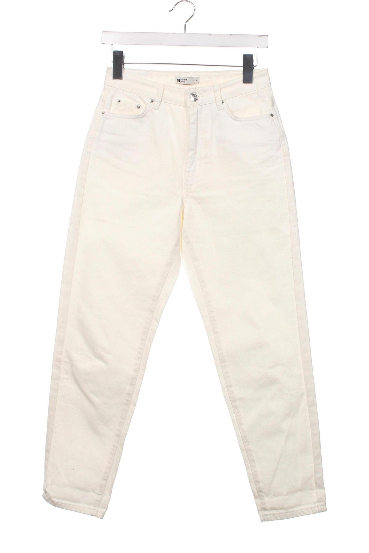 Дамски дънки Perfect Jeans By Gina Tricot, Размер XS, Цвят Екрю, Цена 24,00 лв.