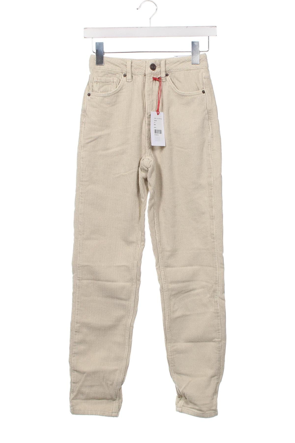Pantaloni de velvet de femei BDG, Mărime XXS, Culoare Ecru, Preț 286,18 Lei