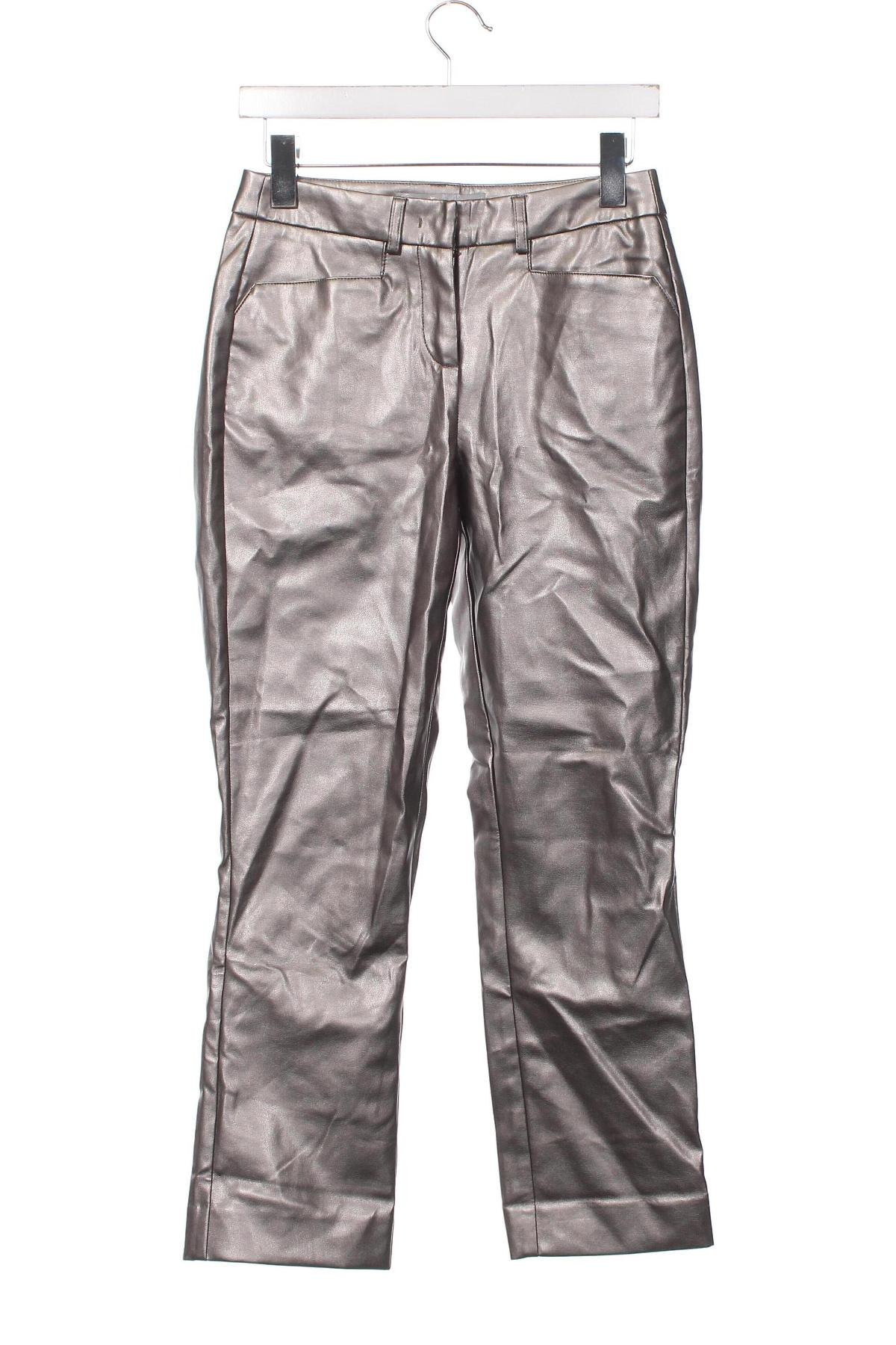 Pantaloni de piele pentru damă Ashley Brooke, Mărime XS, Culoare Argintiu, Preț 24,80 Lei