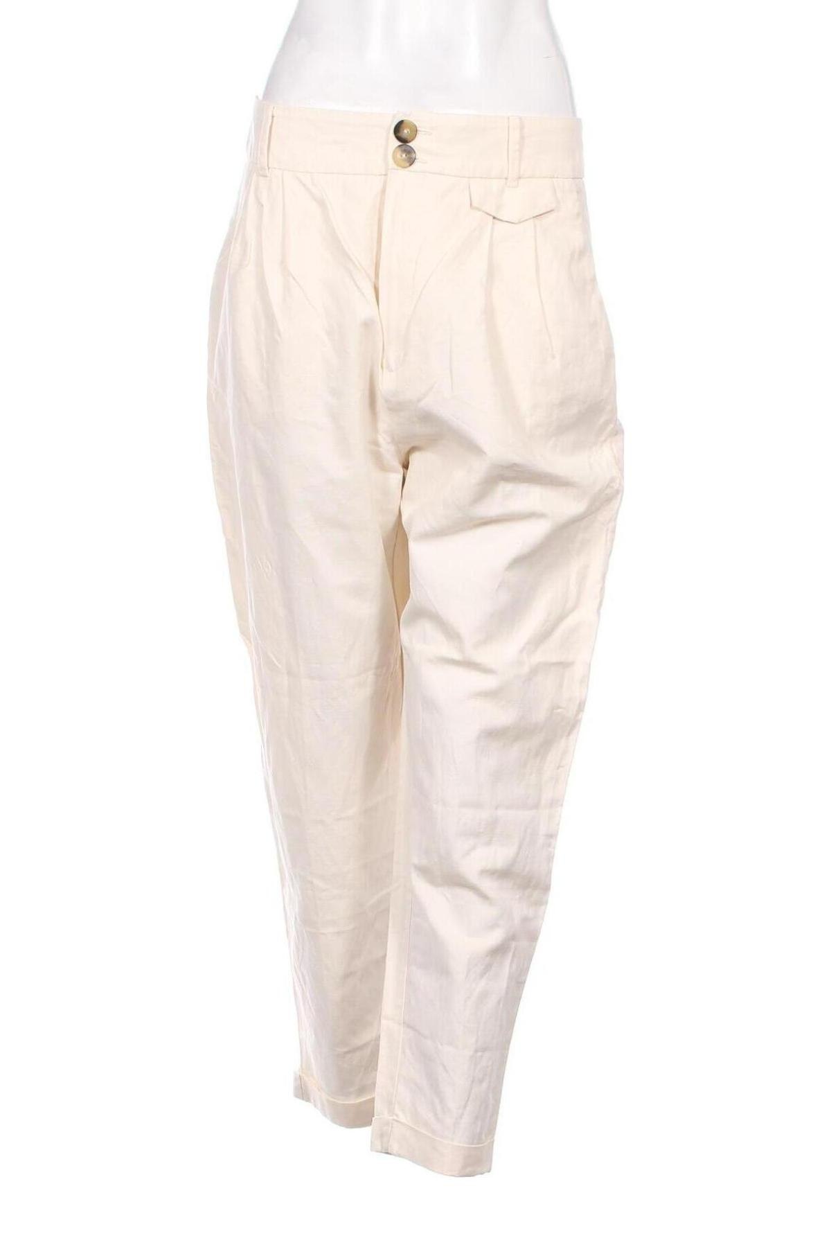 Pantaloni de femei Mango, Mărime M, Culoare Ecru, Preț 76,53 Lei