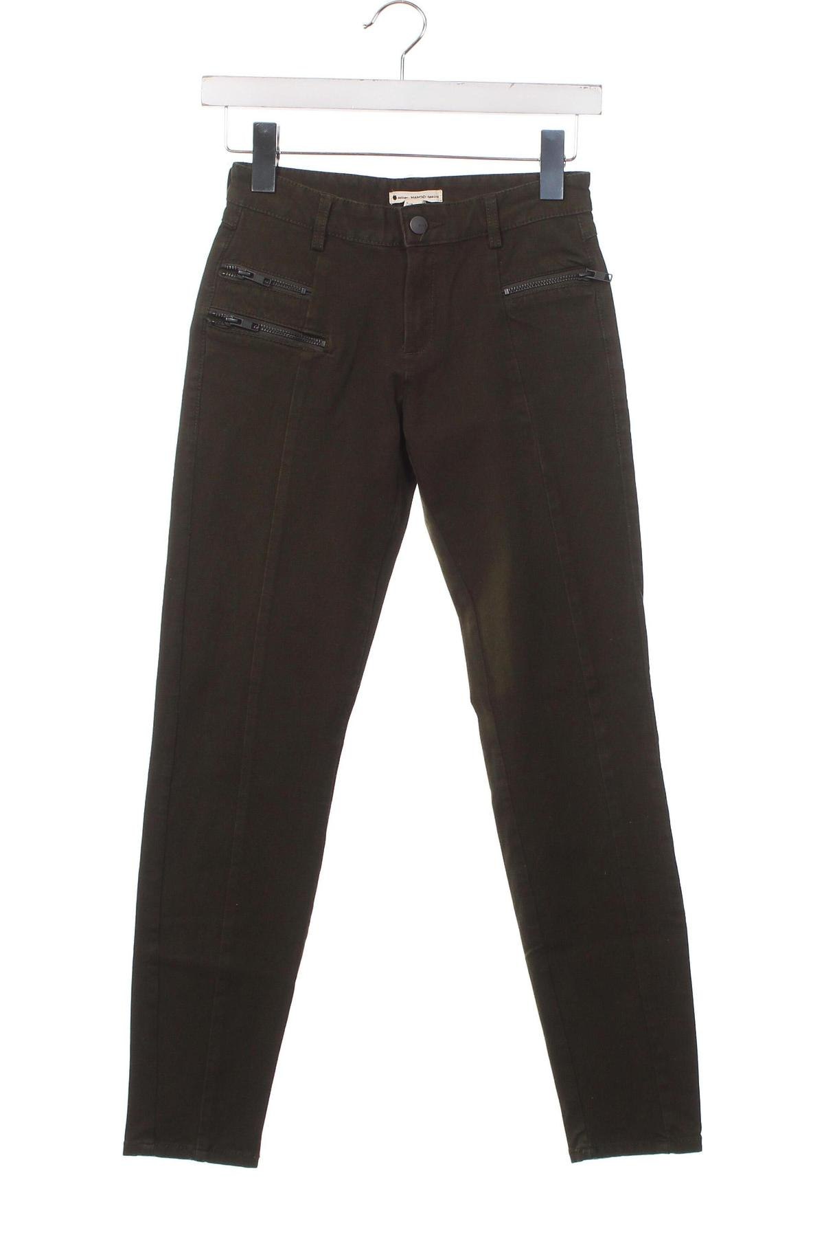 Дамски панталон Mango, Размер XS, Цвят Зелен, Цена 5,87 лв.