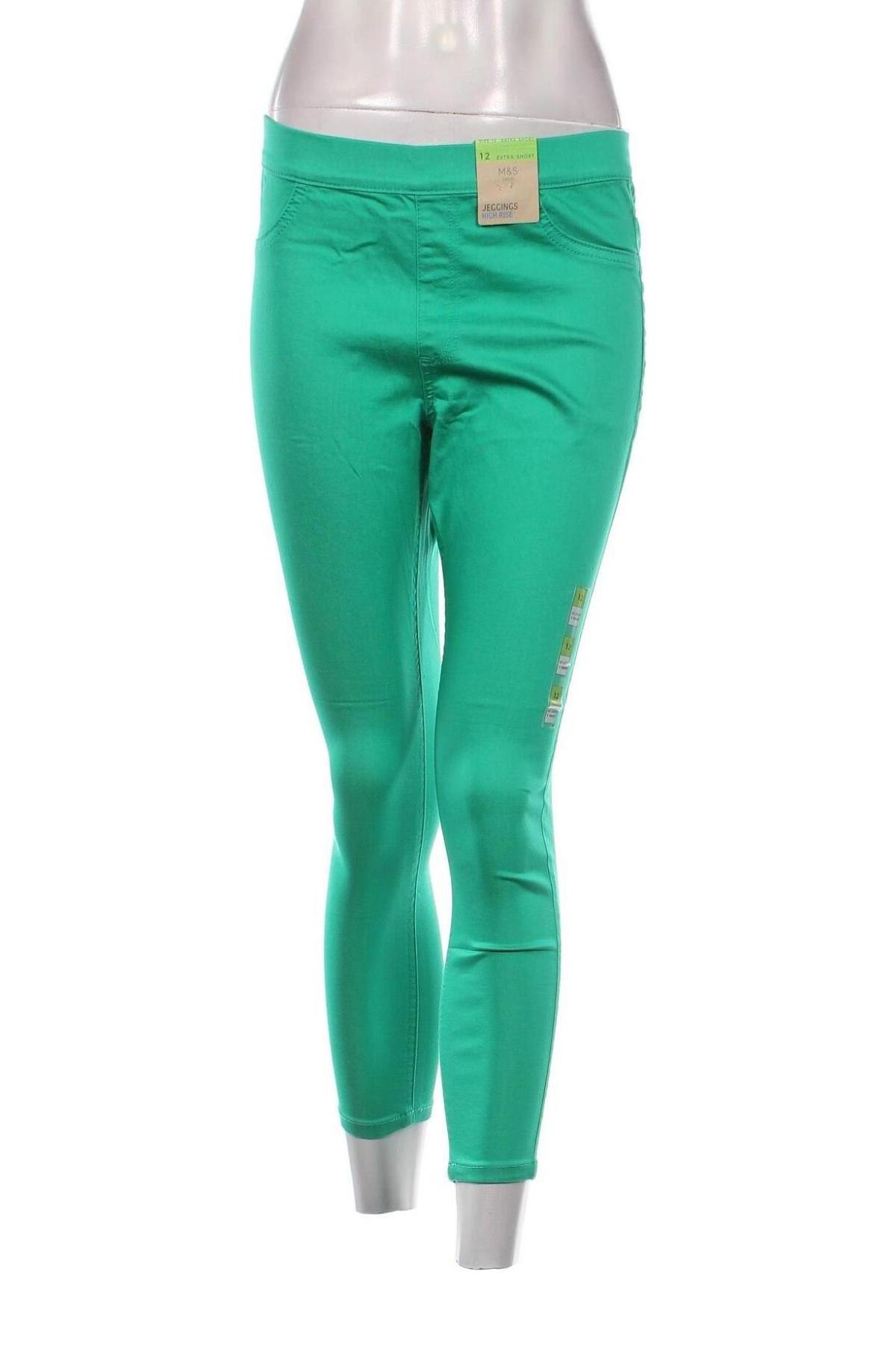 Дамски панталон Marks & Spencer, Размер L, Цвят Зелен, Цена 24,30 лв.