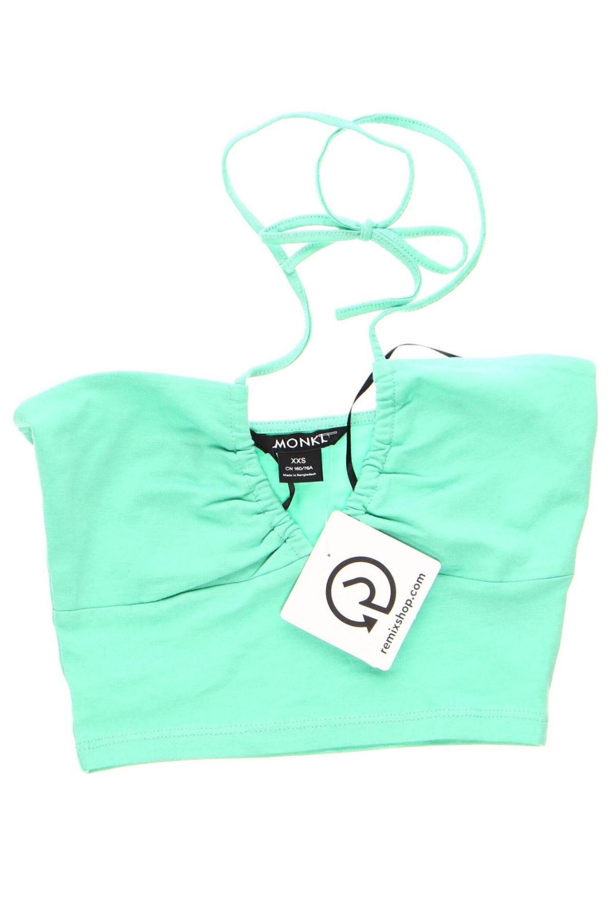 Γυναικείο αμάνικο μπλουζάκι Monki, Μέγεθος XXS, Χρώμα Πράσινο, Τιμή 5,78 €