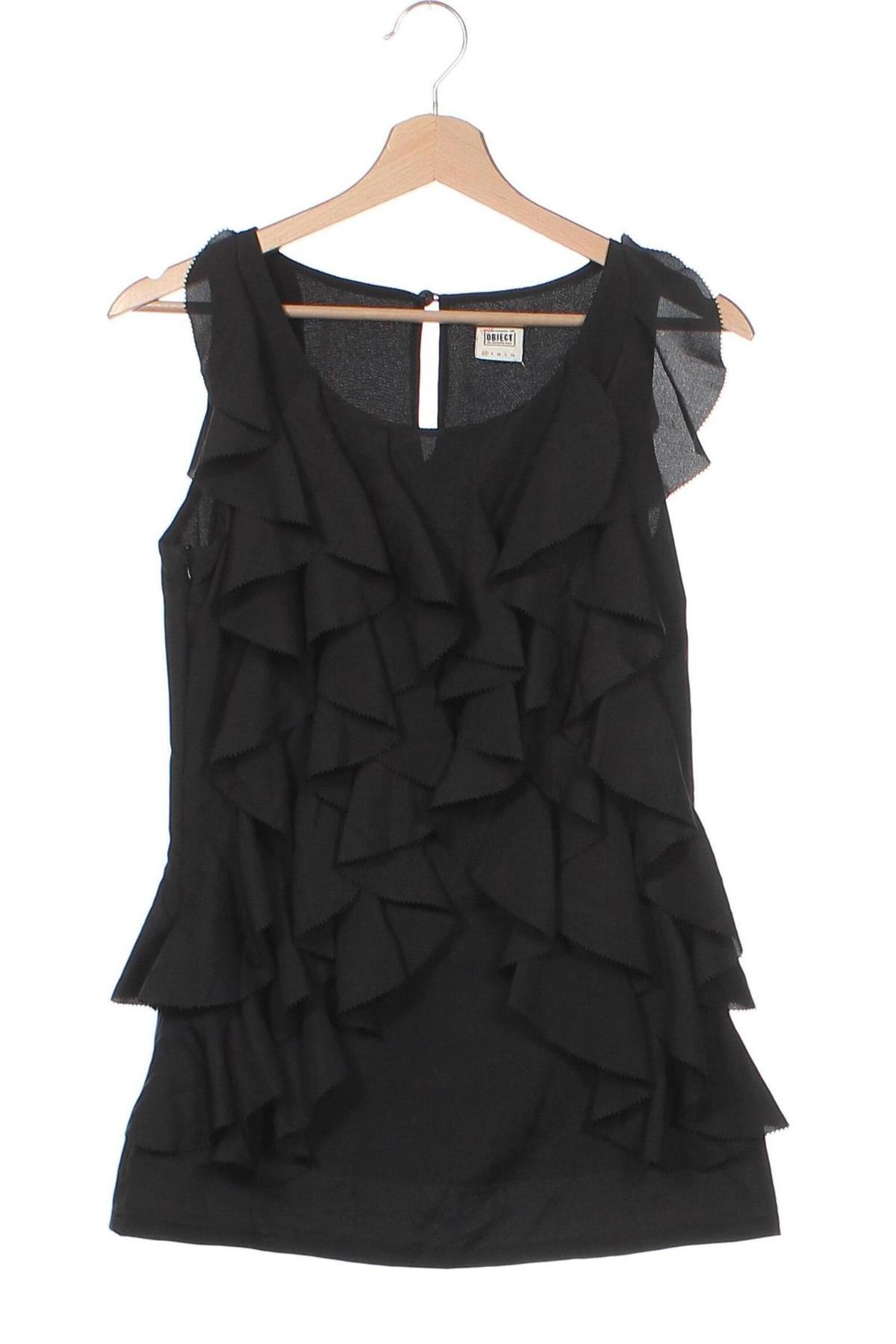 Γυναικείο αμάνικο μπλουζάκι Object, Μέγεθος XS, Χρώμα Μαύρο, Τιμή 2,54 €
