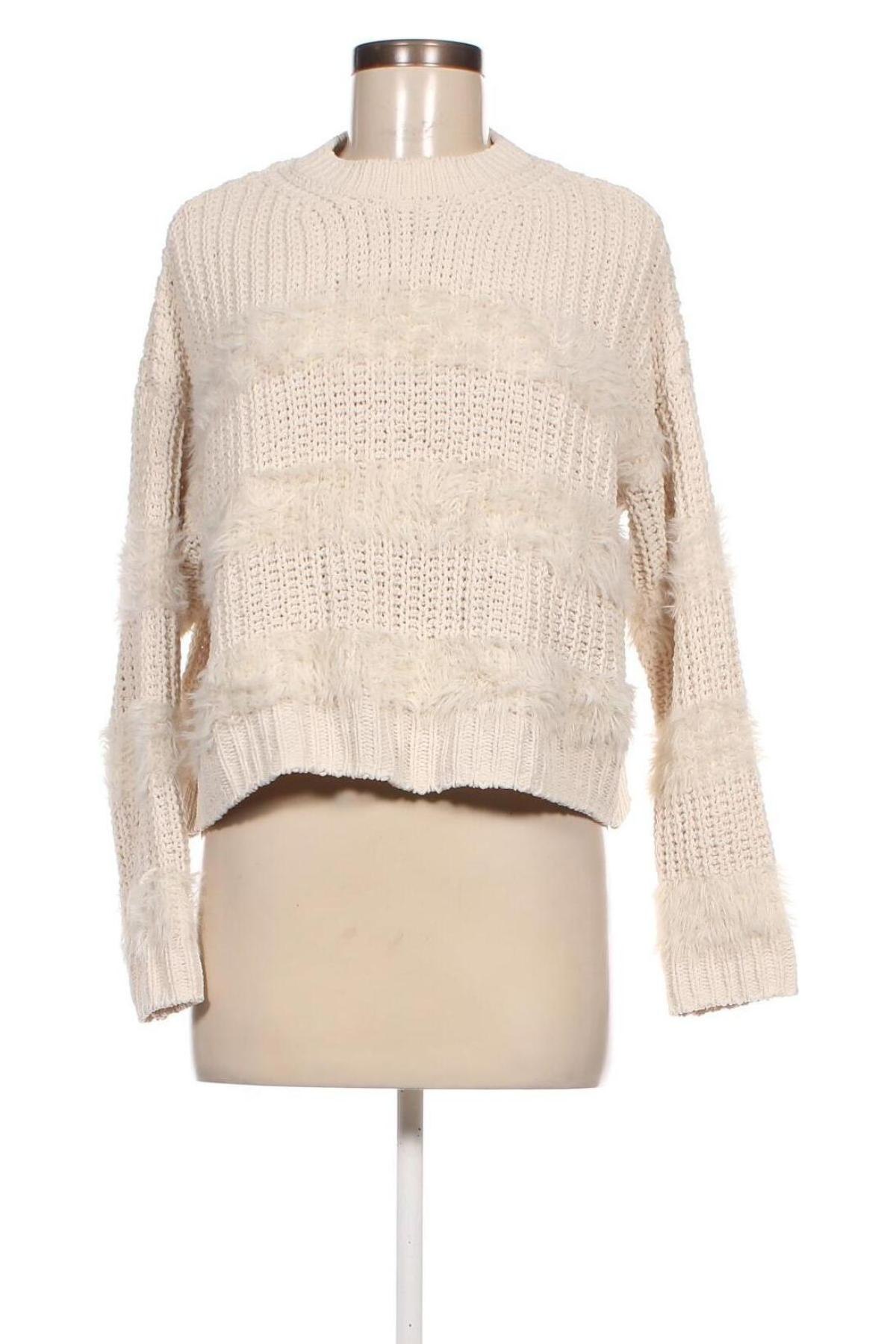 Дамски пуловер Bershka, Размер S, Цвят Бежов, Цена 8,99 лв.