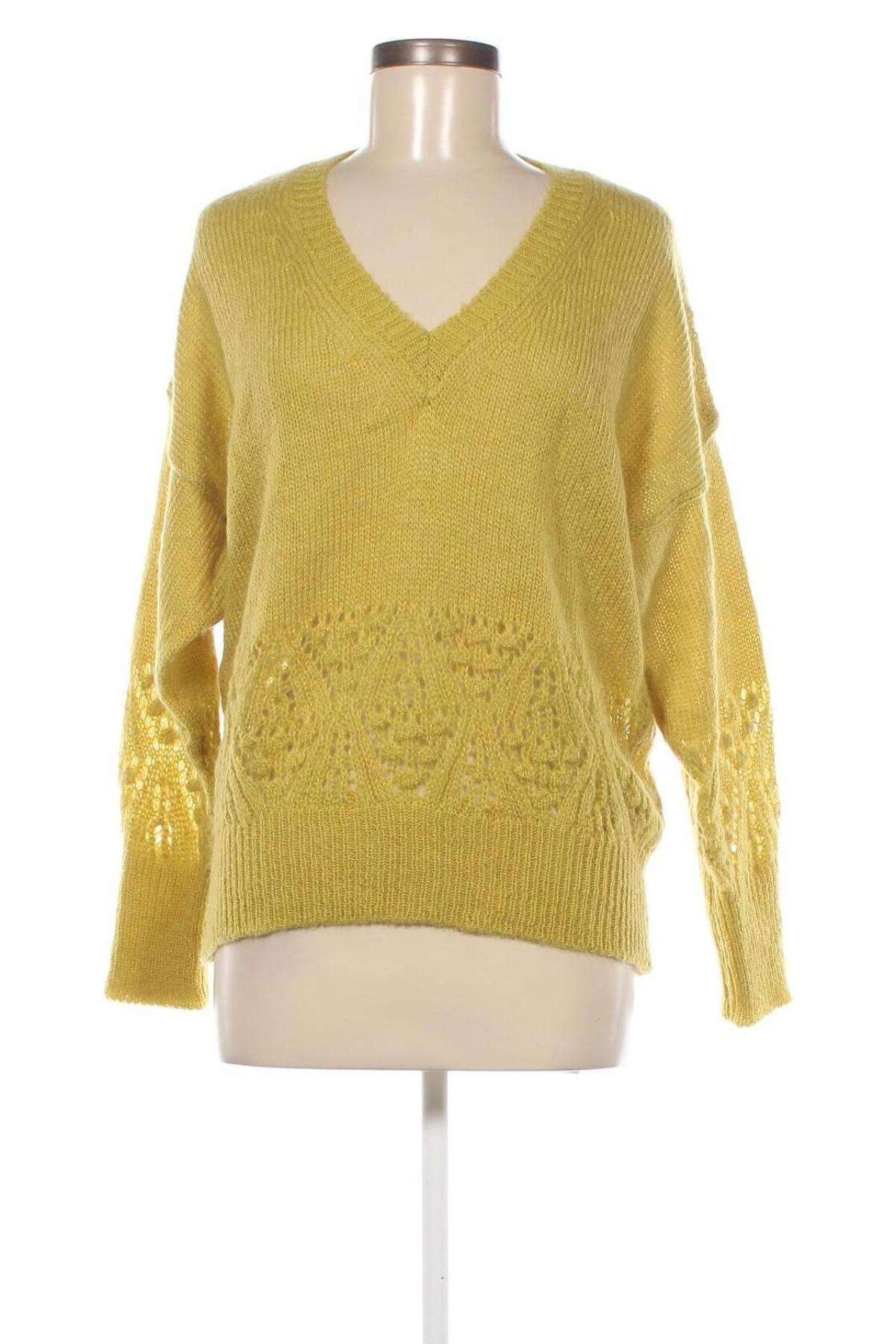 Дамски пуловер Des Petits Hauts, Размер XS, Цвят Жълт, Цена 60,72 лв.