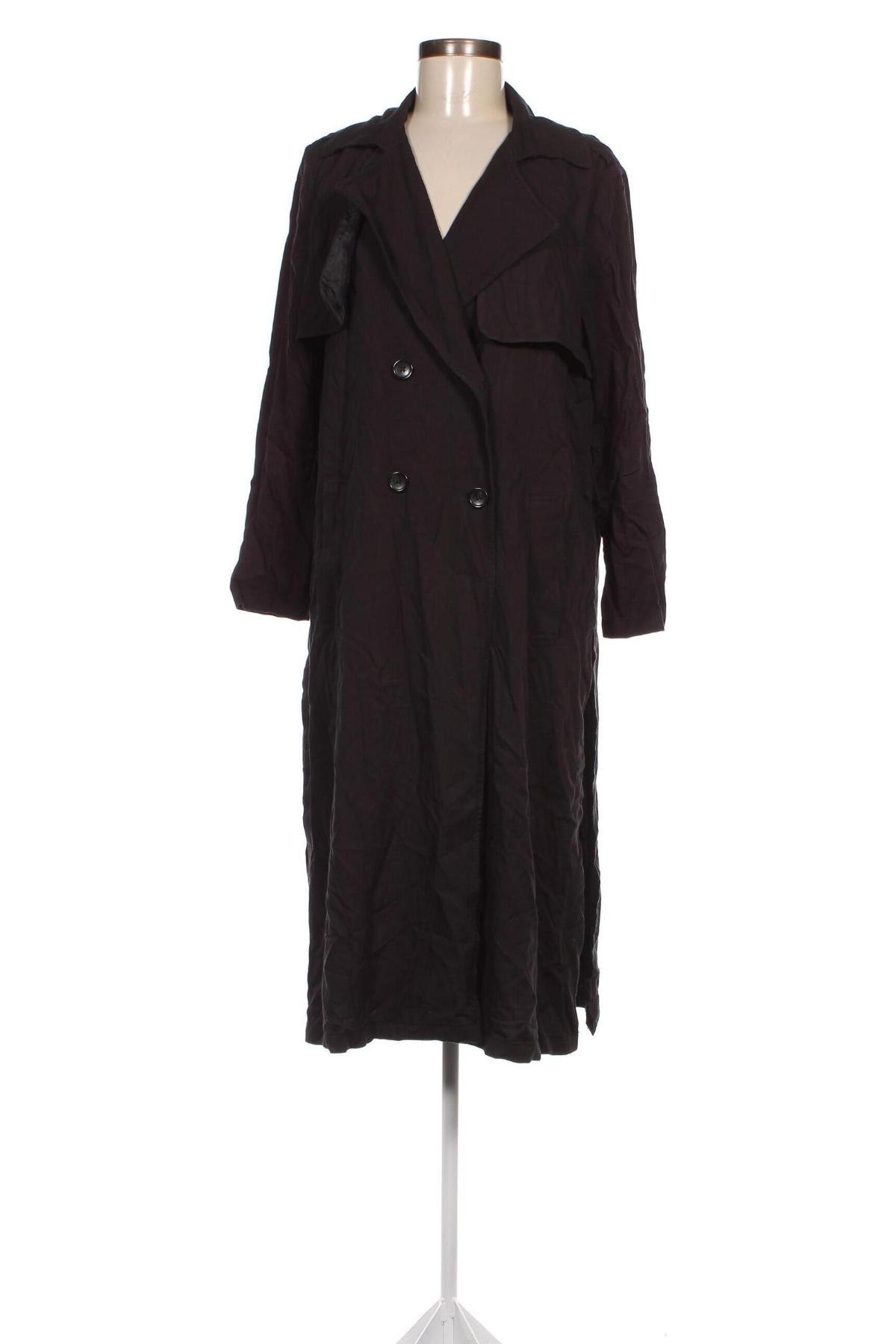 Trench de femei H&M, Mărime M, Culoare Negru, Preț 37,01 Lei