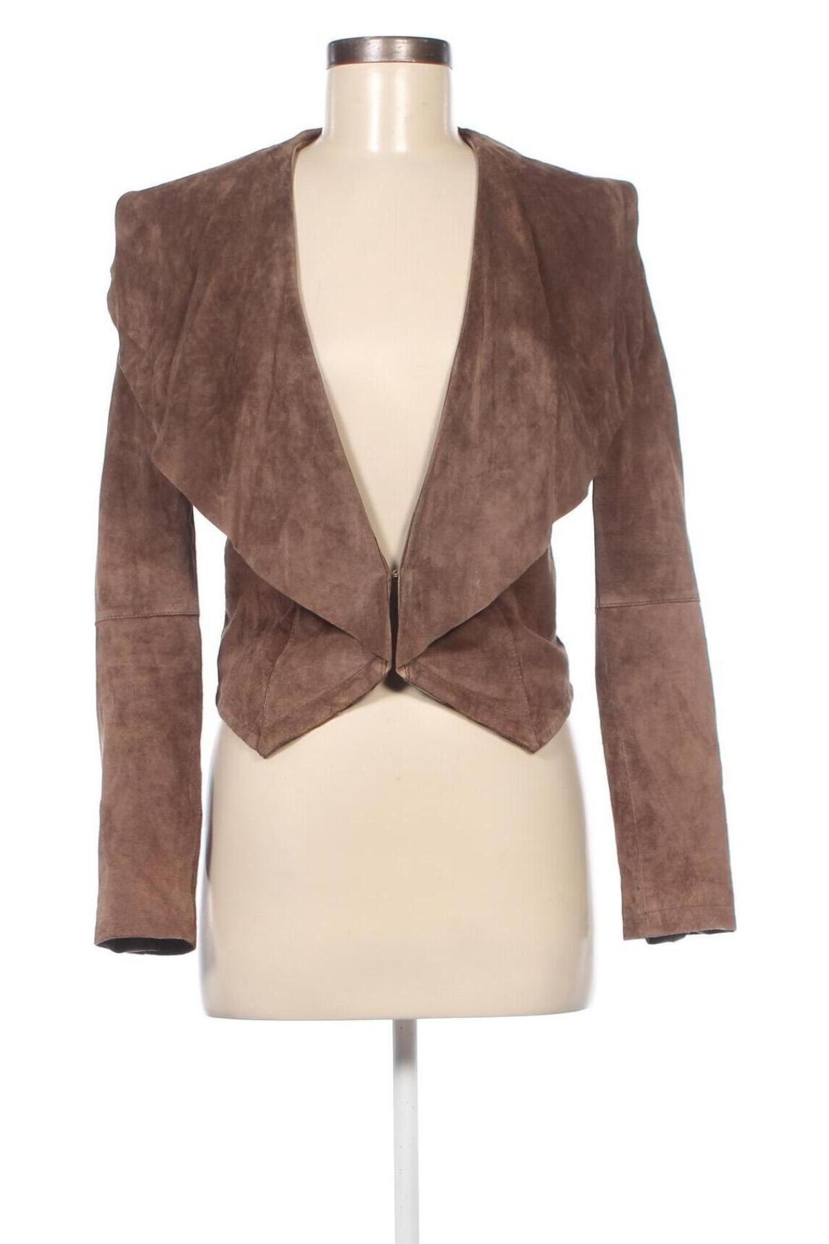 Дамско кожено сако Mario Conti, Размер S, Цвят Бежов, Цена 63,24 лв.