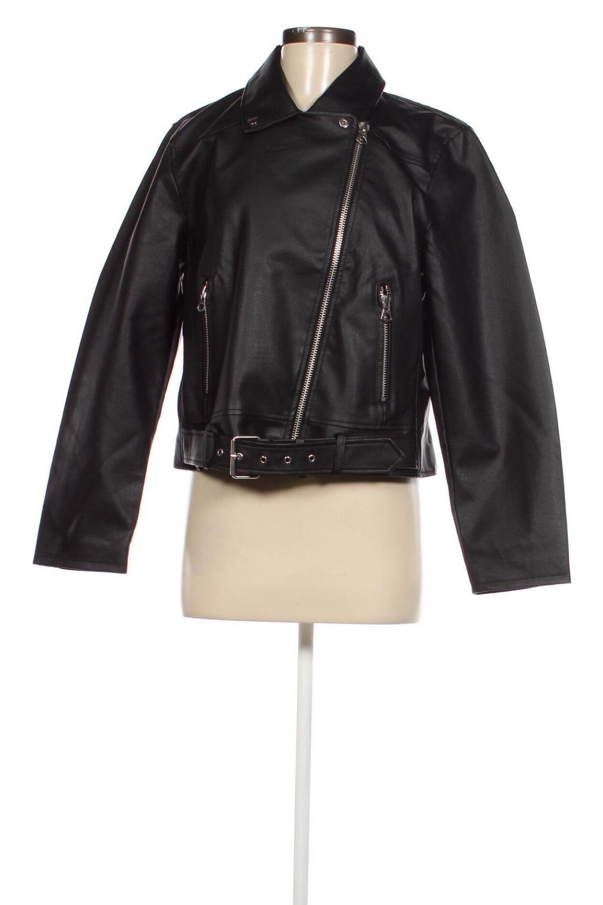 Γυναικείο δερμάτινο μπουφάν Jdy, Μέγεθος XL, Χρώμα Μαύρο, Τιμή 21,58 €