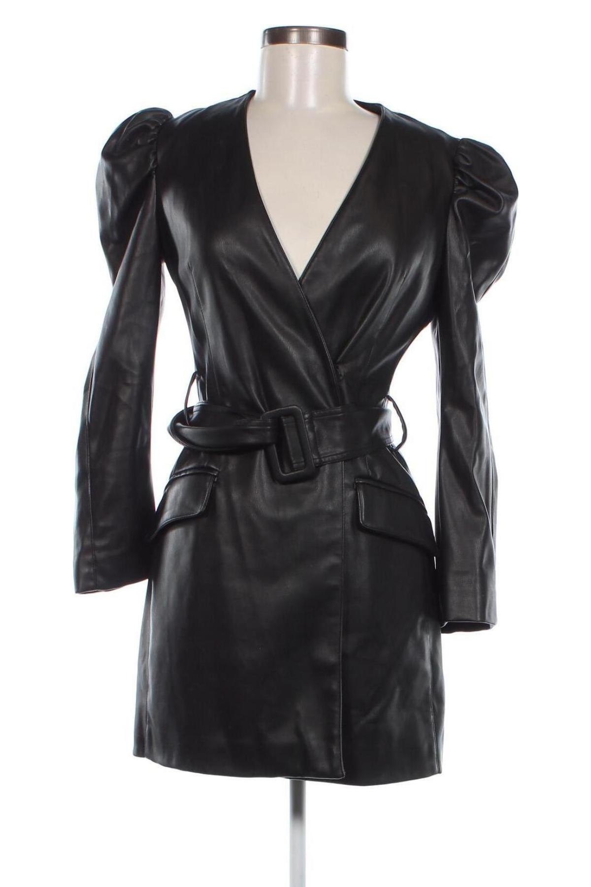 Kožené šaty  Zara, Velikost XS, Barva Černá, Cena  383,00 Kč