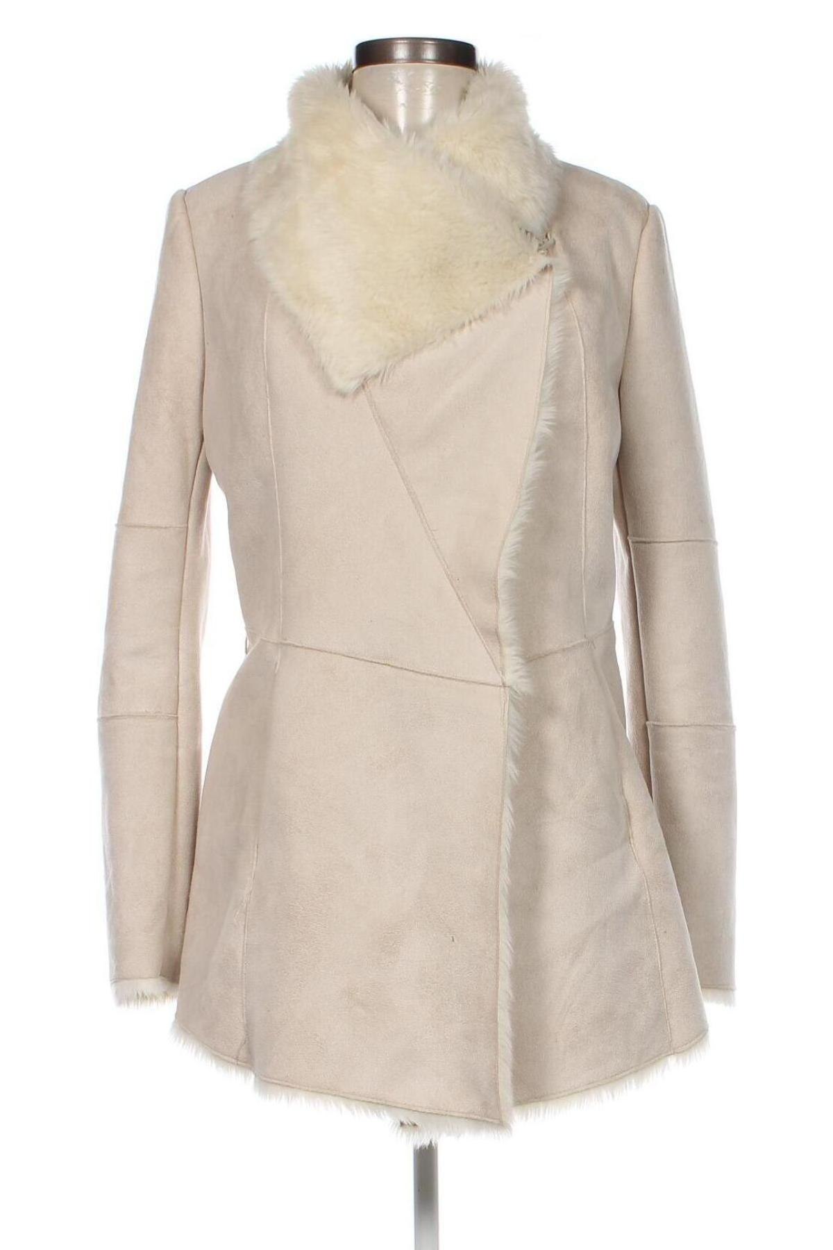 Дамско палто Bershka, Размер M, Цвят Бежов, Цена 19,26 лв.