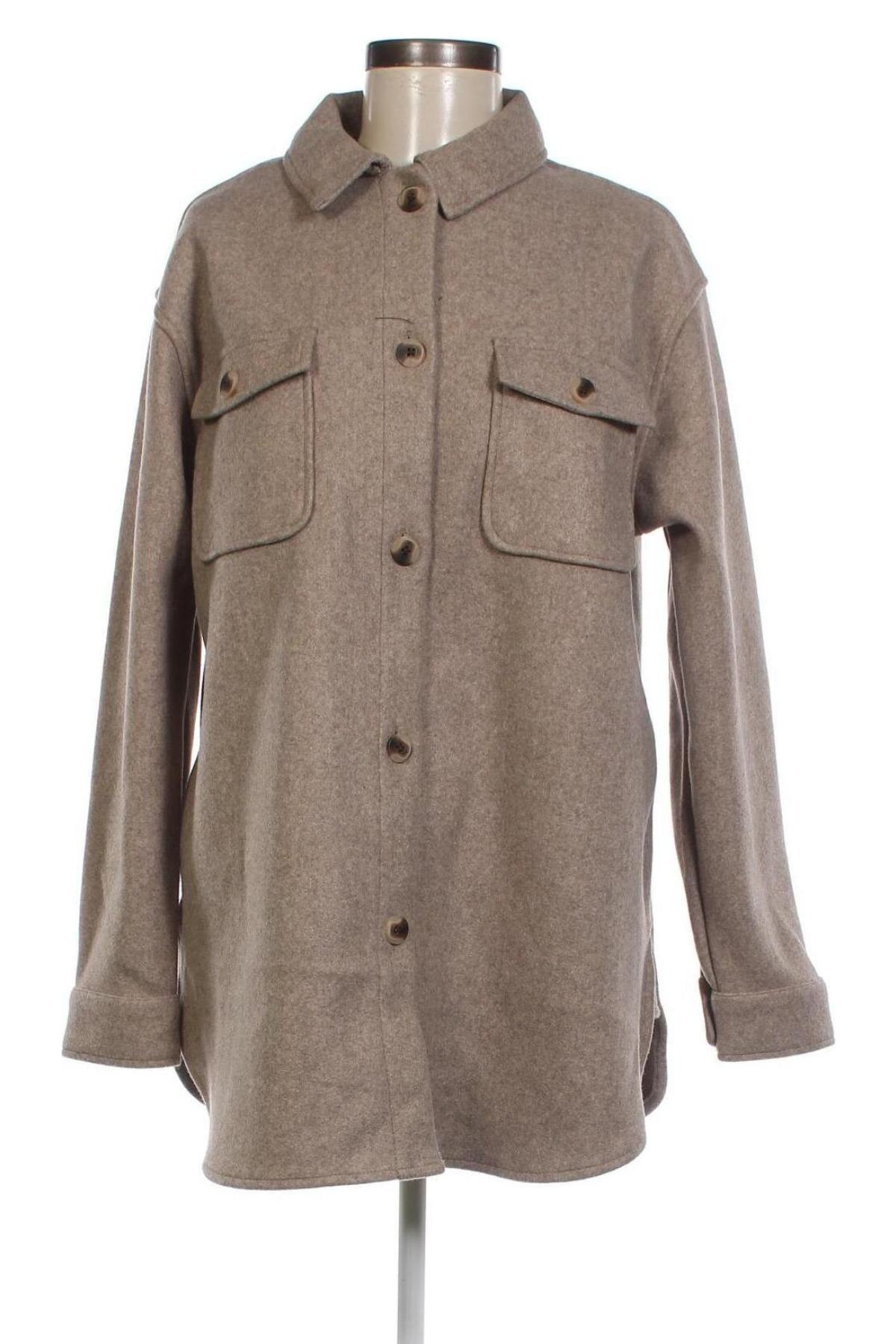 Дамско палто Pieces, Размер L, Цвят Бежов, Цена 30,40 лв.