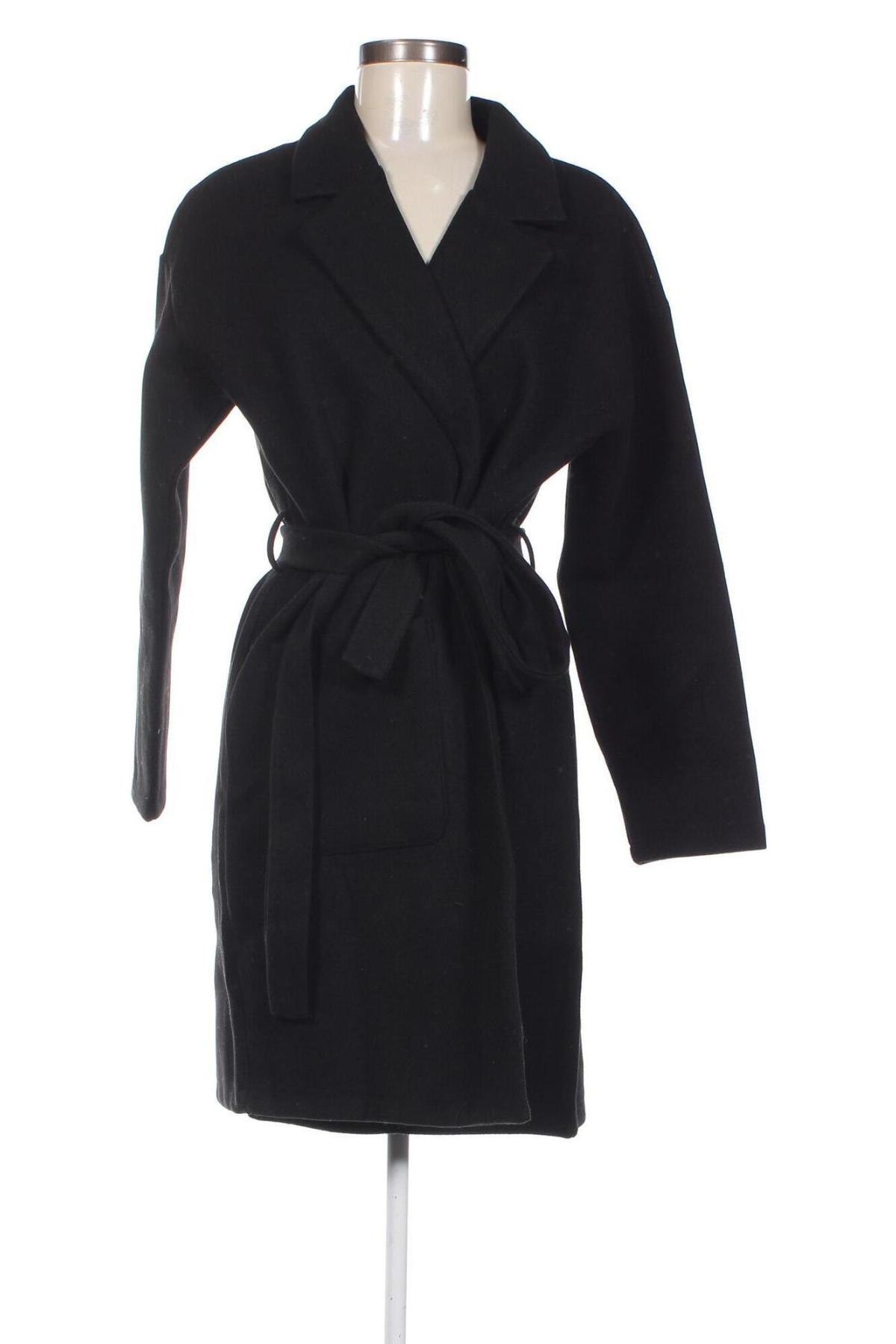 Γυναικείο παλτό Pieces, Μέγεθος L, Χρώμα Μαύρο, Τιμή 22,48 €