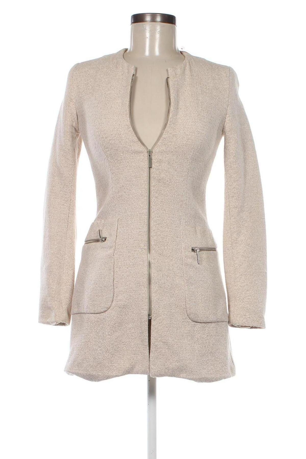 Dámský kabát  Zara, Velikost XS, Barva Béžová, Cena  491,00 Kč