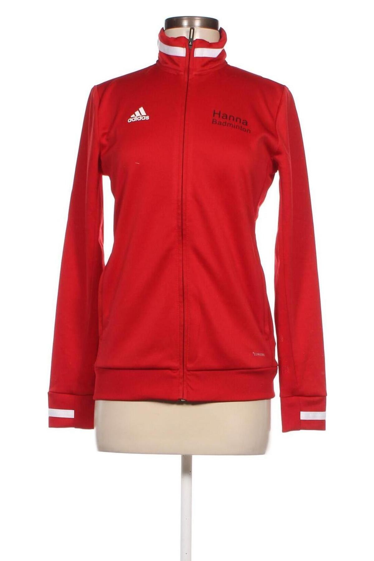 Дамско спортно горнище Adidas, Размер S, Цвят Червен, Цена 34,00 лв.