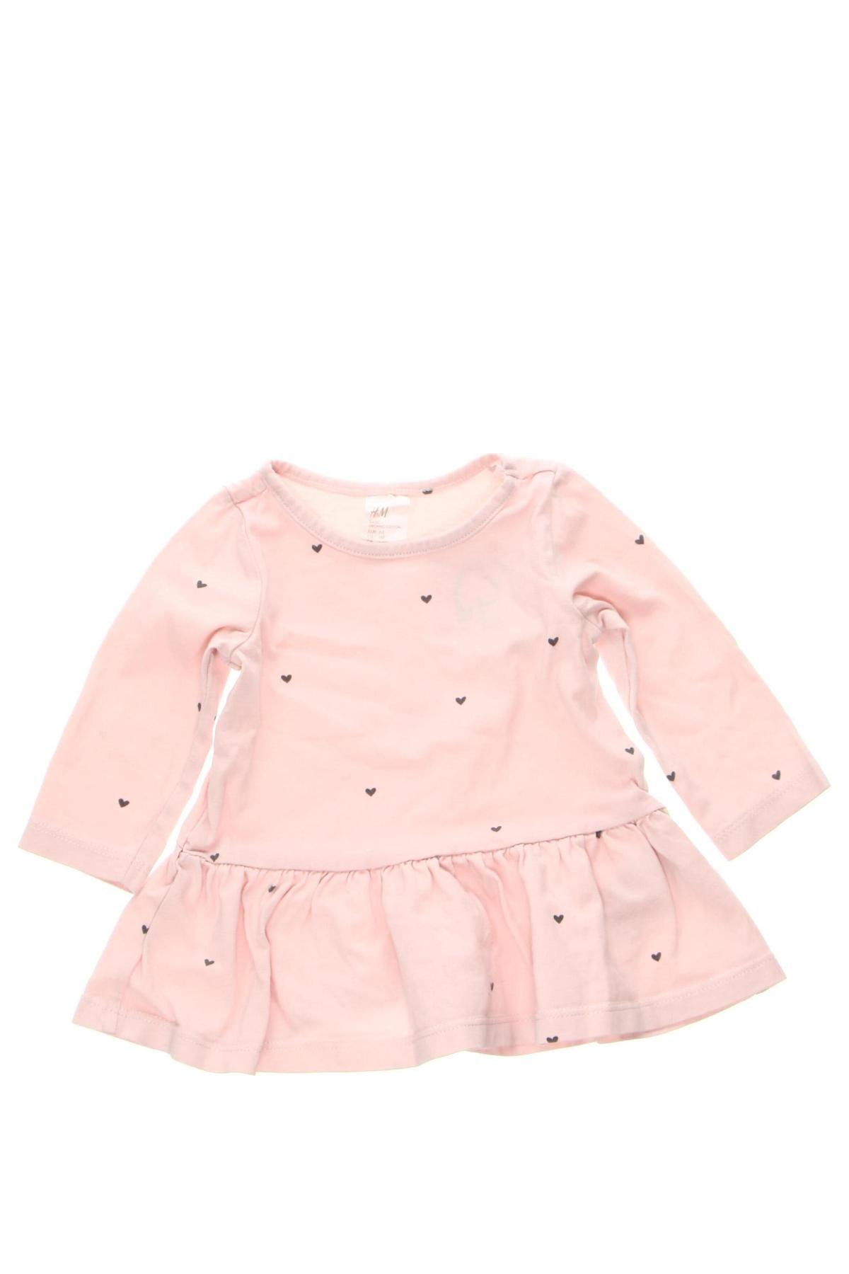 Детска блуза H&M, Размер 2-3m/ 56-62 см, Цвят Розов, Цена 4,82 лв.
