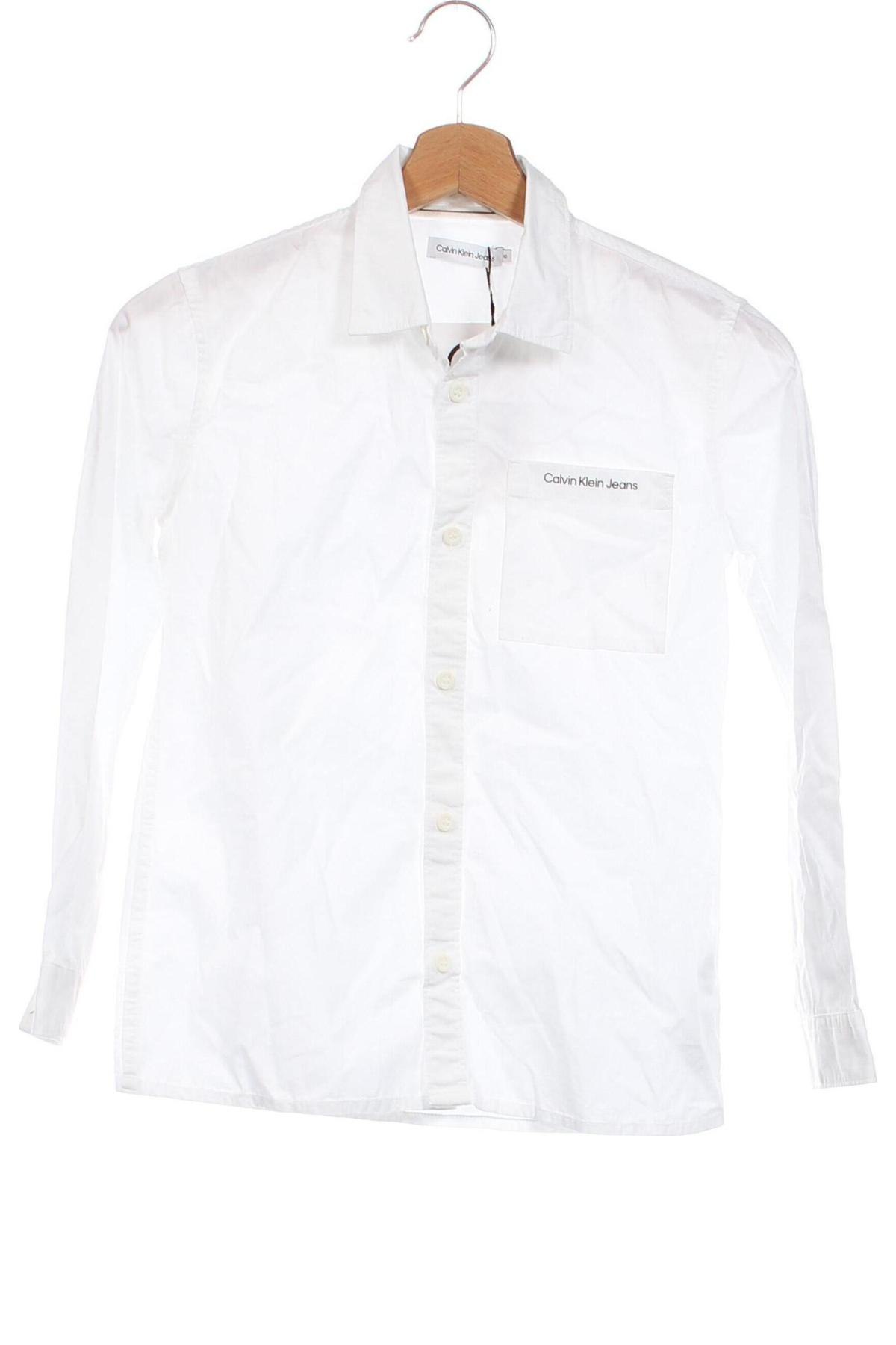 Детска риза Calvin Klein Jeans, Размер 8-9y/ 134-140 см, Цвят Бял, Цена 118,15 лв.