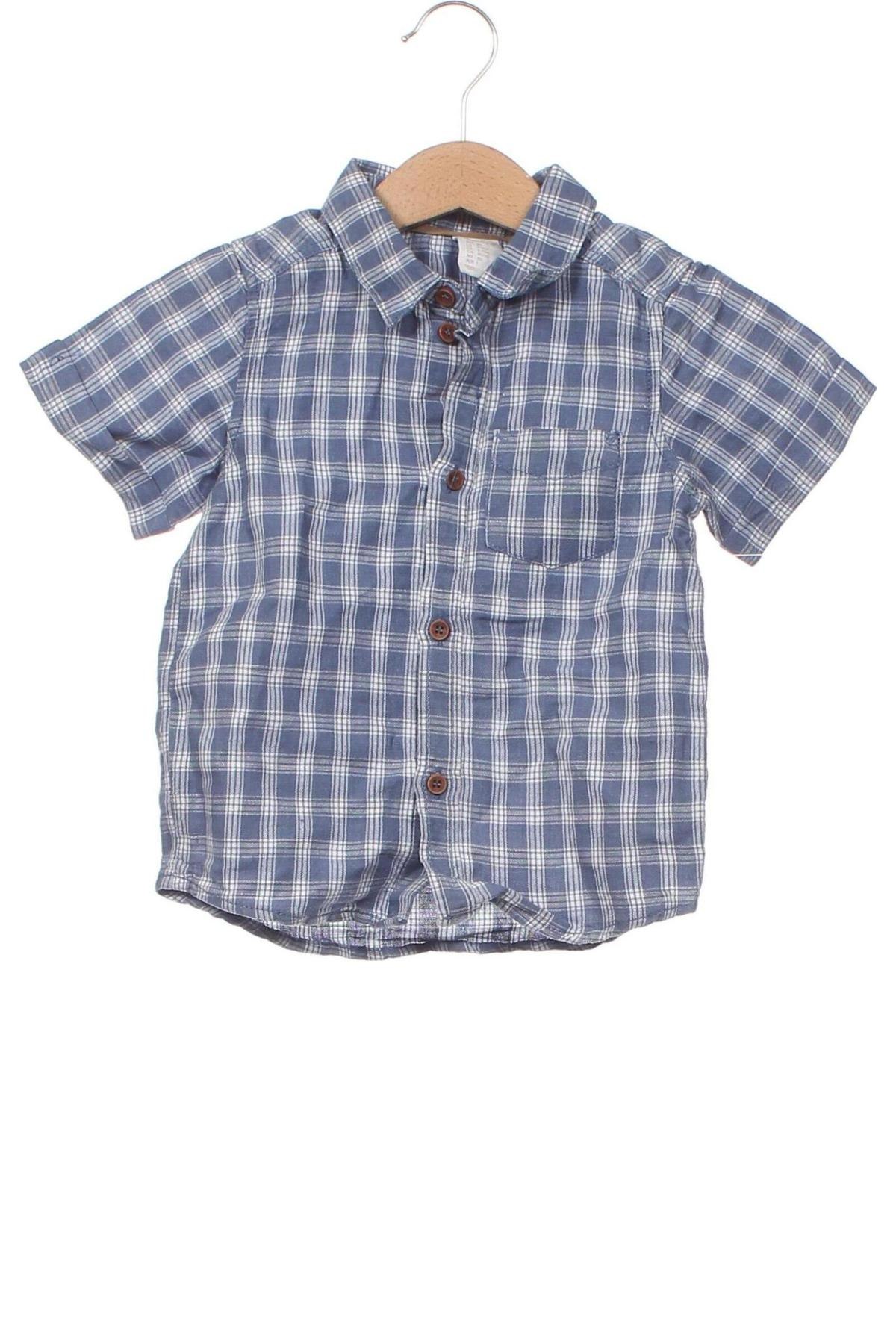 Детска риза H&M, Размер 12-18m/ 80-86 см, Цвят Син, Цена 6,35 лв.