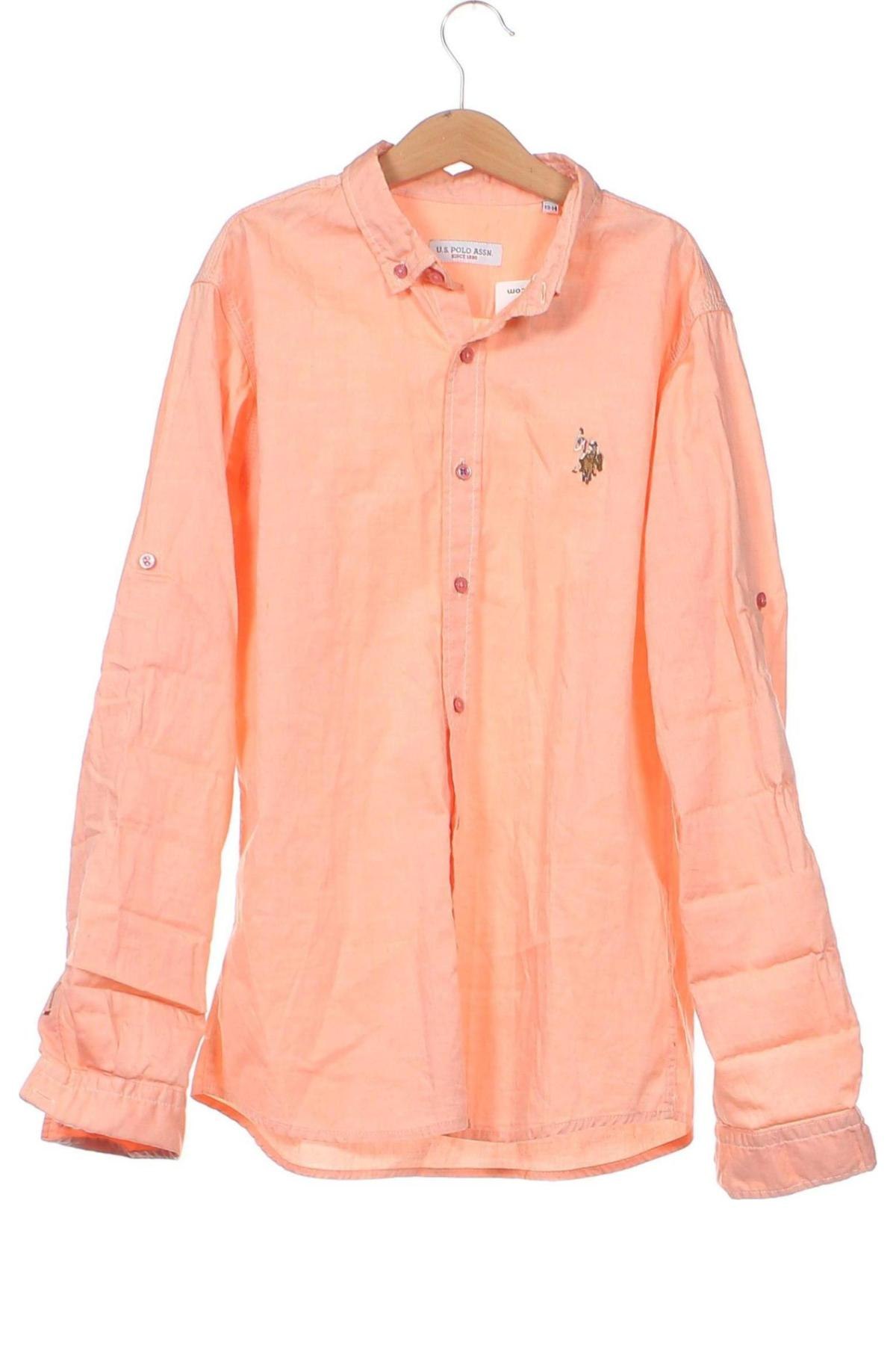 Παιδικό πουκάμισο U.S. Polo Assn., Μέγεθος 13-14y/ 164-168 εκ., Χρώμα Πορτοκαλί, Τιμή 14,63 €