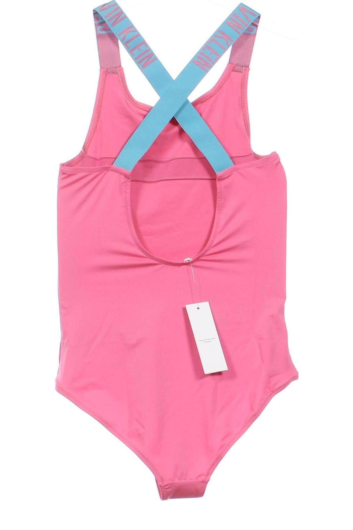 Детски бански Calvin Klein Swimwear, Размер 14-15y/ 168-170 см, Цвят Розов, Цена 128,00 лв.