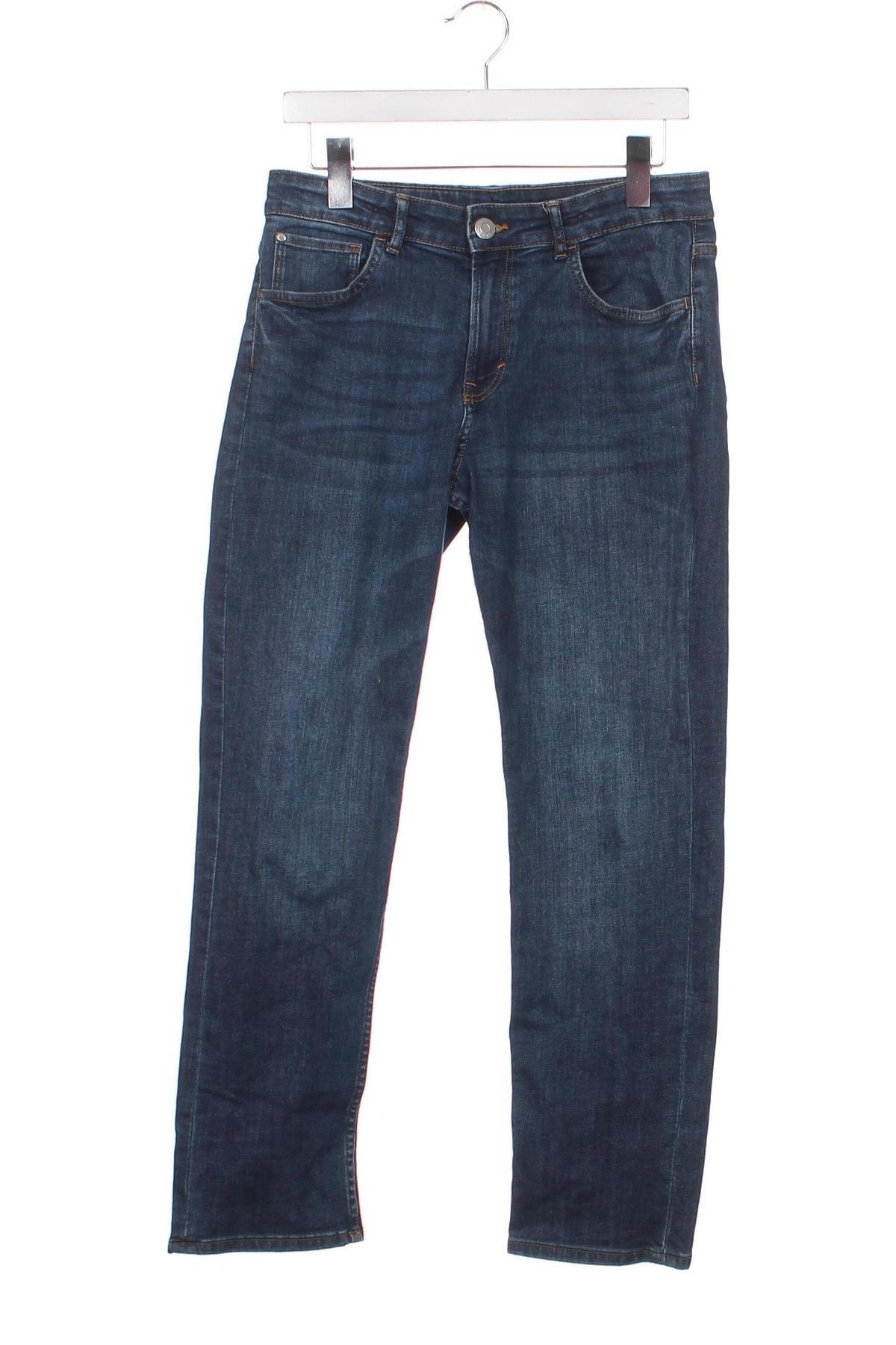 Dziecięce jeansy H&M, Rozmiar 13-14y/ 164-168 cm, Kolor Niebieski, Cena 27,06 zł