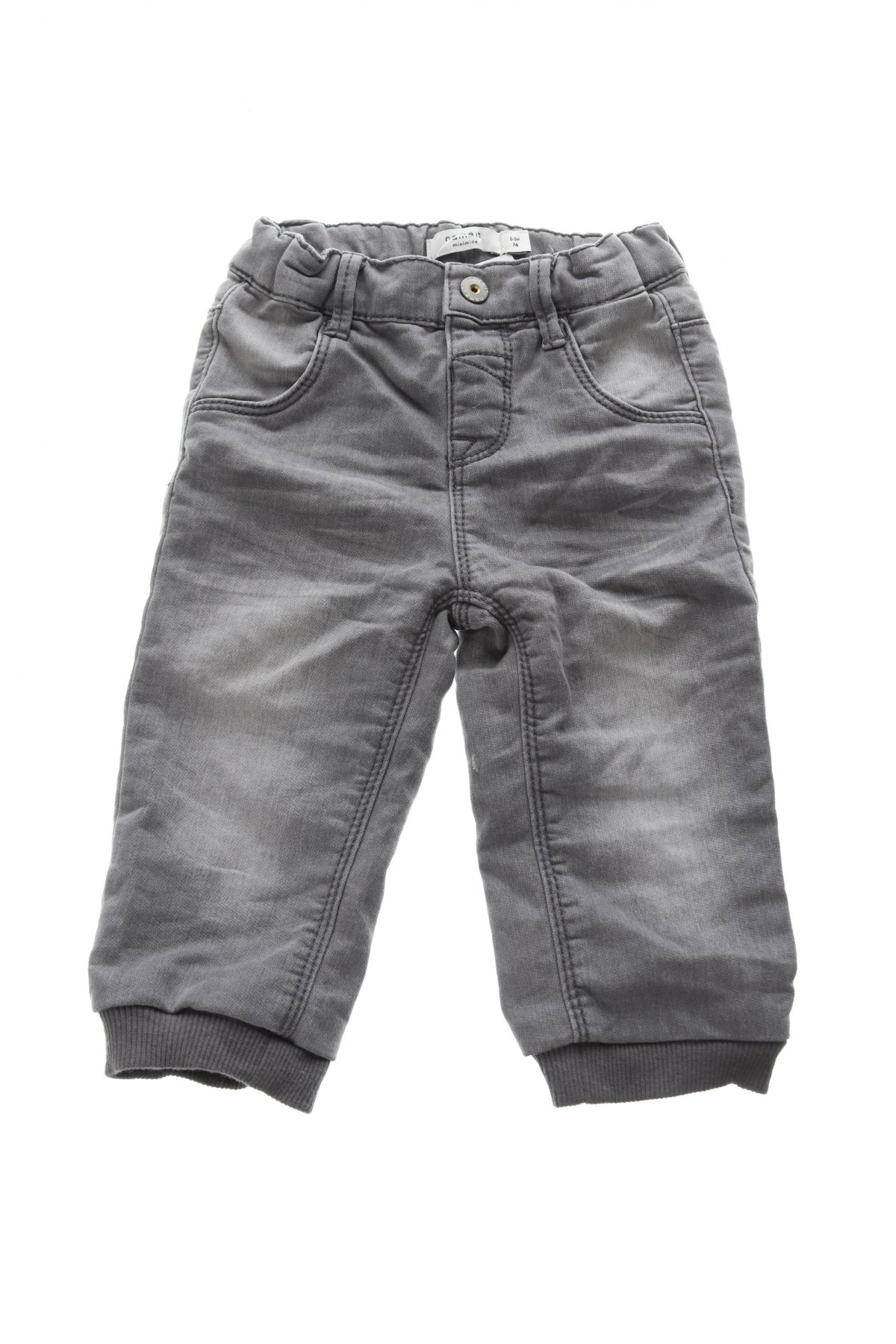 Dziecięce jeansy Name It, Rozmiar 6-9m/ 68-74 cm, Kolor Szary, Cena 23,56 zł