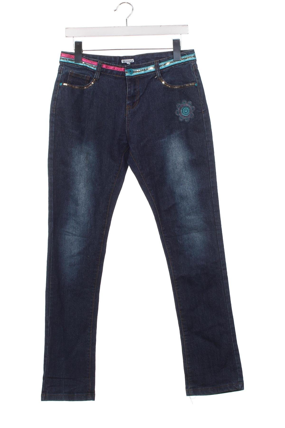 Dziecięce jeansy U Collection, Rozmiar 12-13y/ 158-164 cm, Kolor Niebieski, Cena 23,80 zł